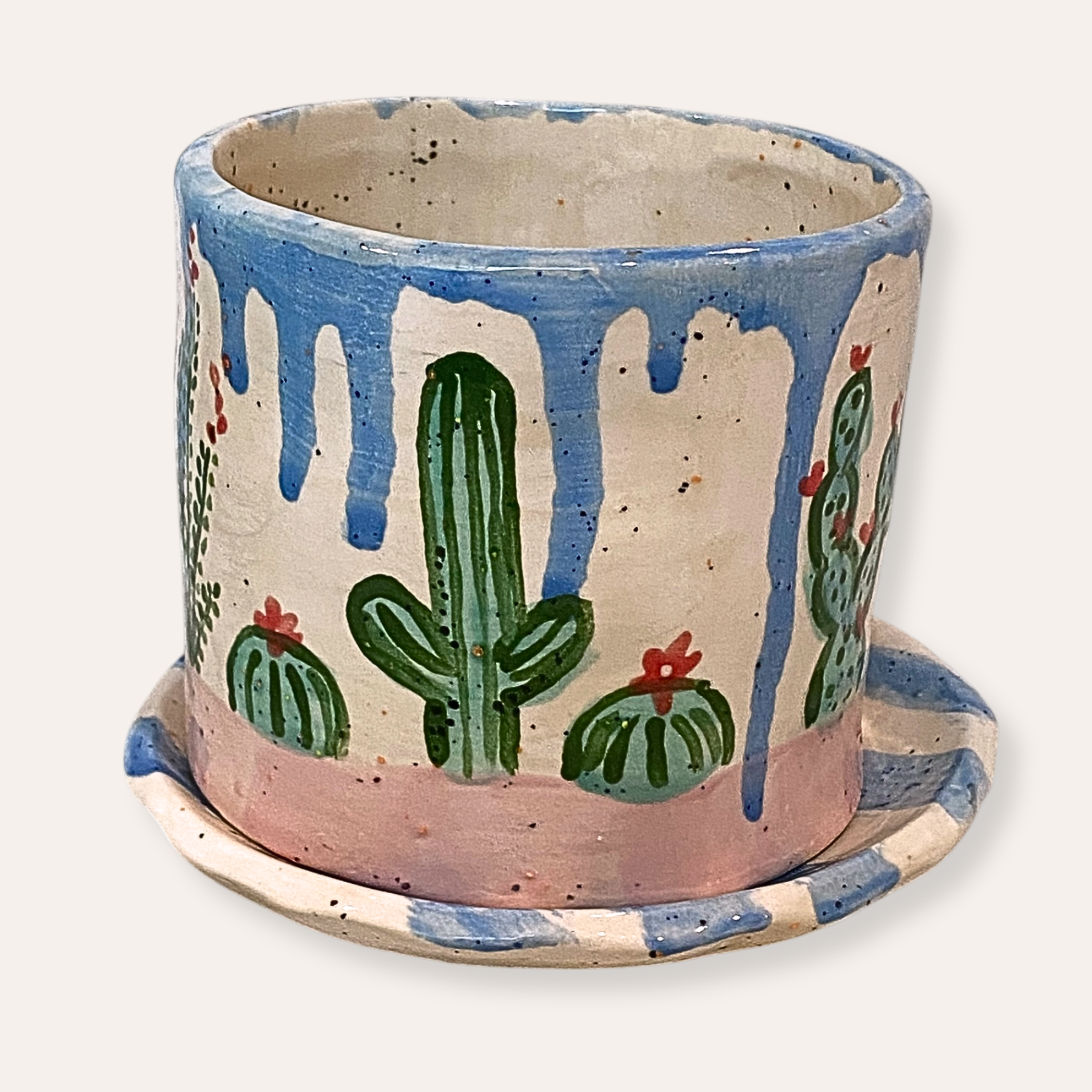 Sonoran Desert Hand Painted Ceramic 4 inch Planter