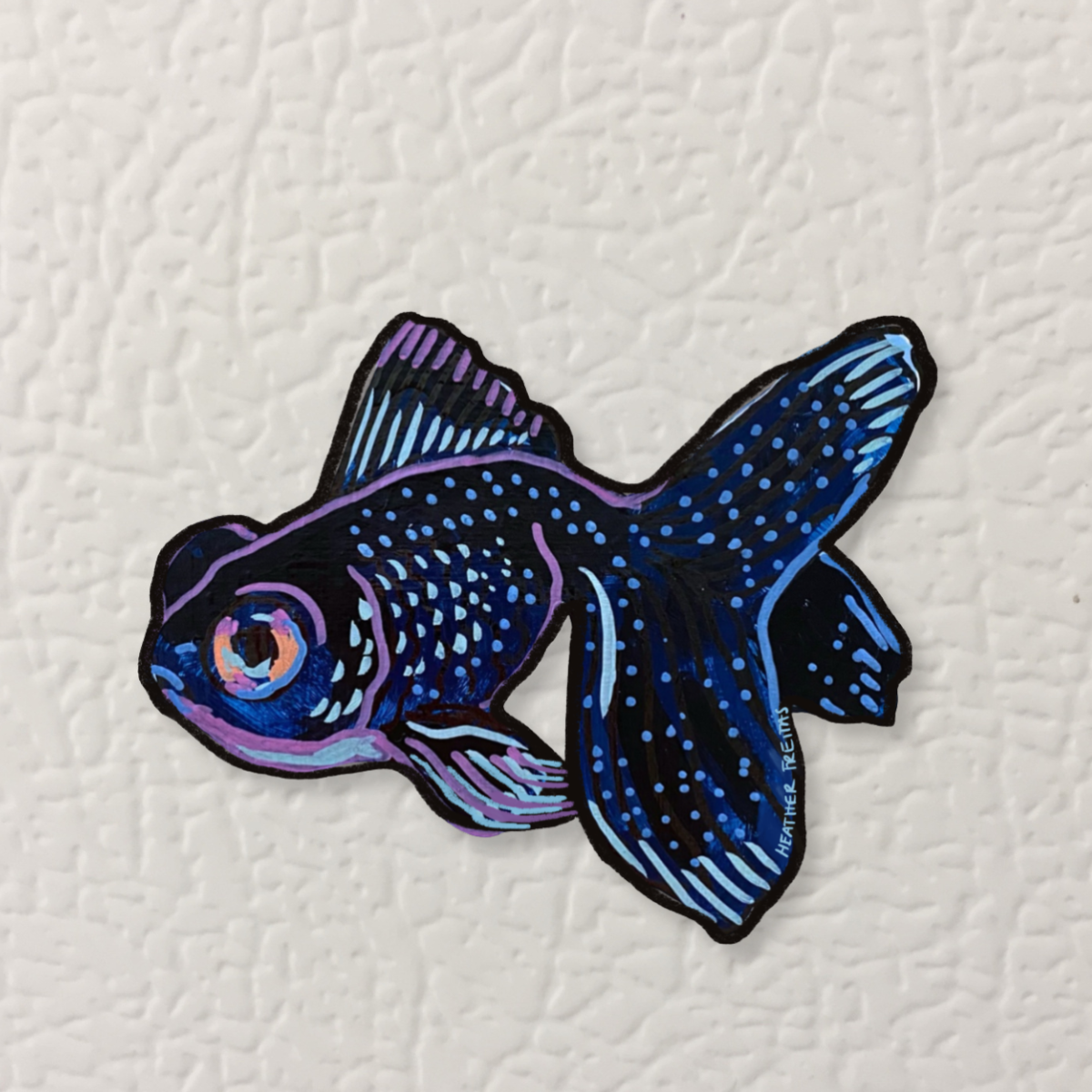 Black Moor Goldfish Magnet ( Die-Cut )