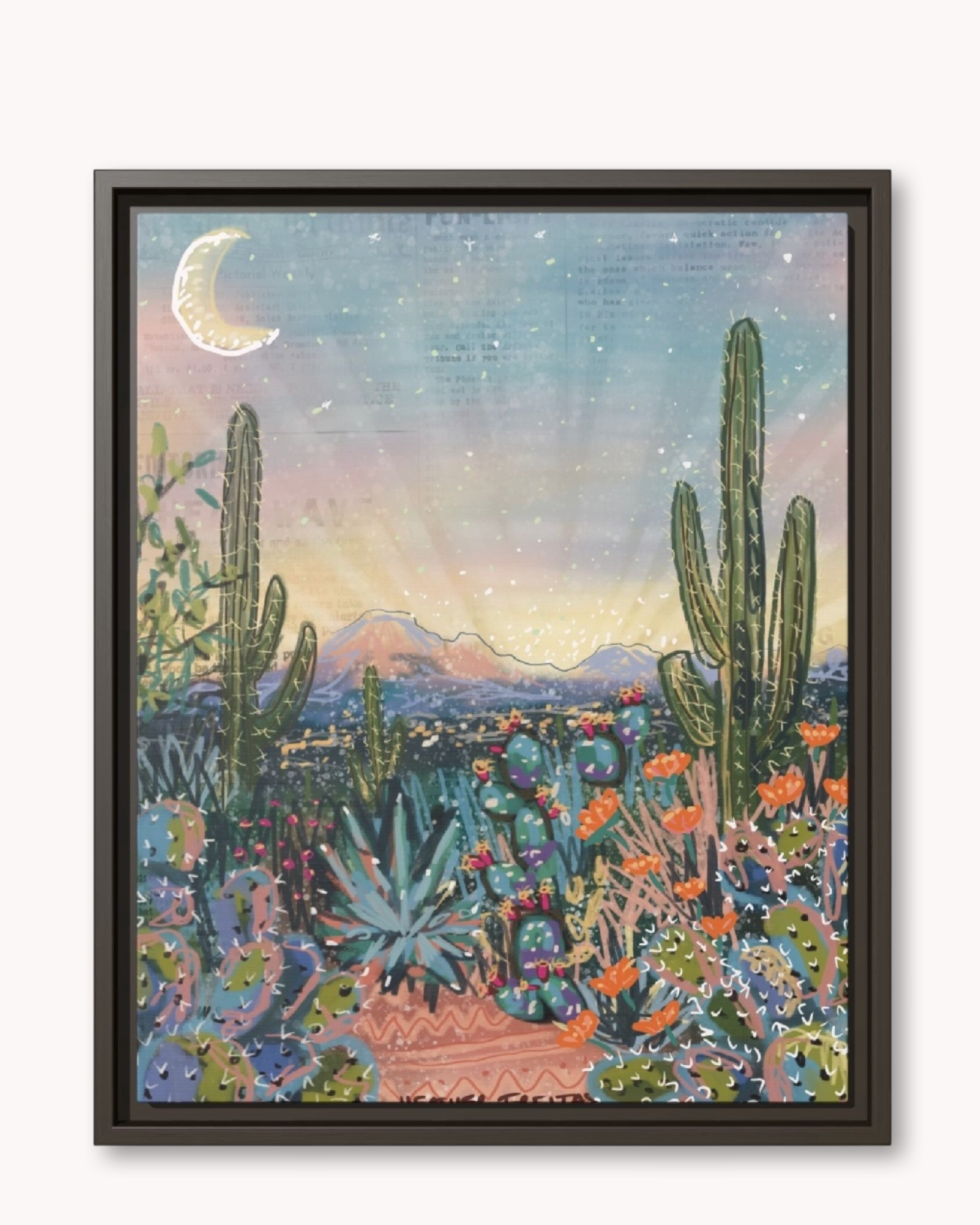 Sunbeams Framed Canvas Print