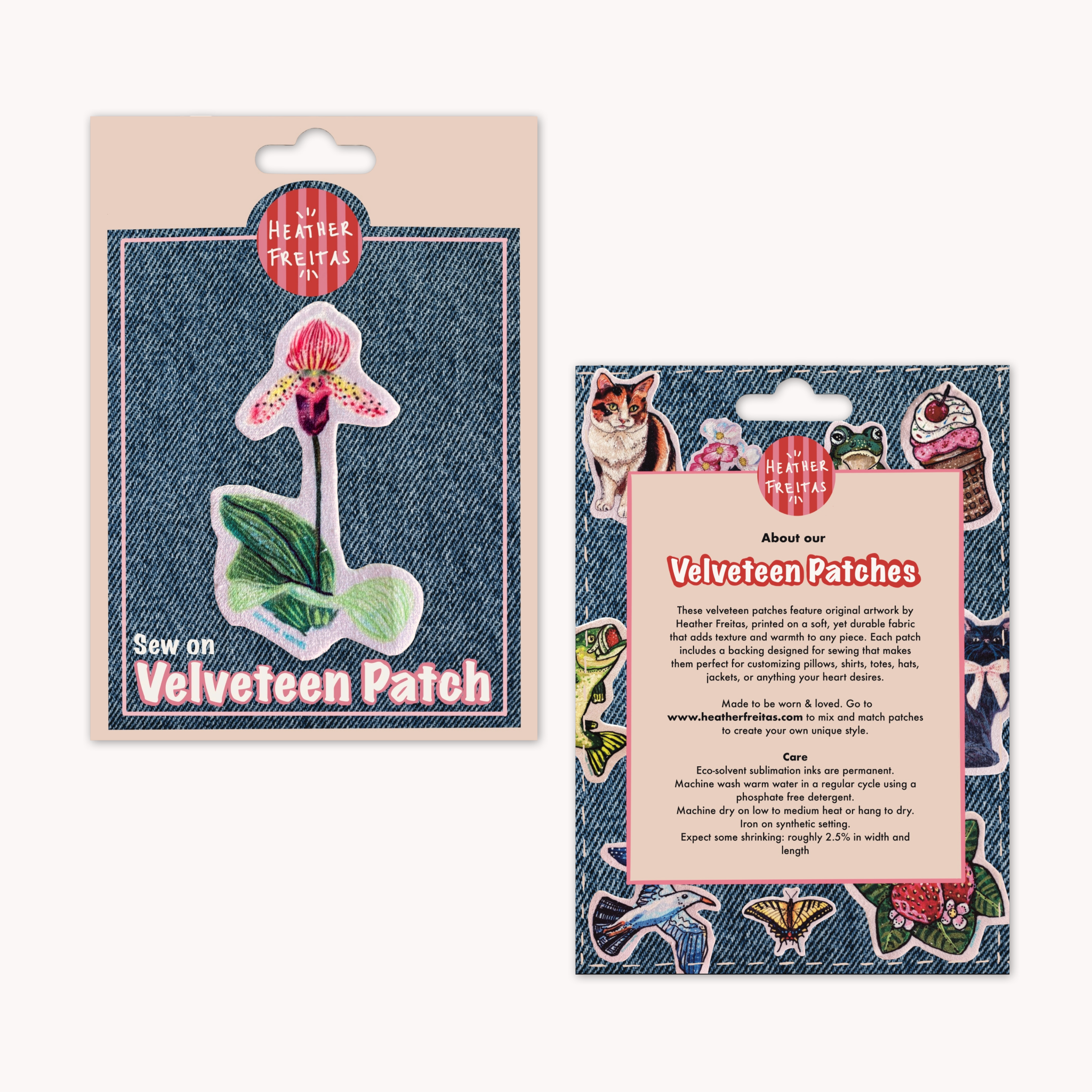 Lady Slipper Flower - Sew On Velveteen Patch