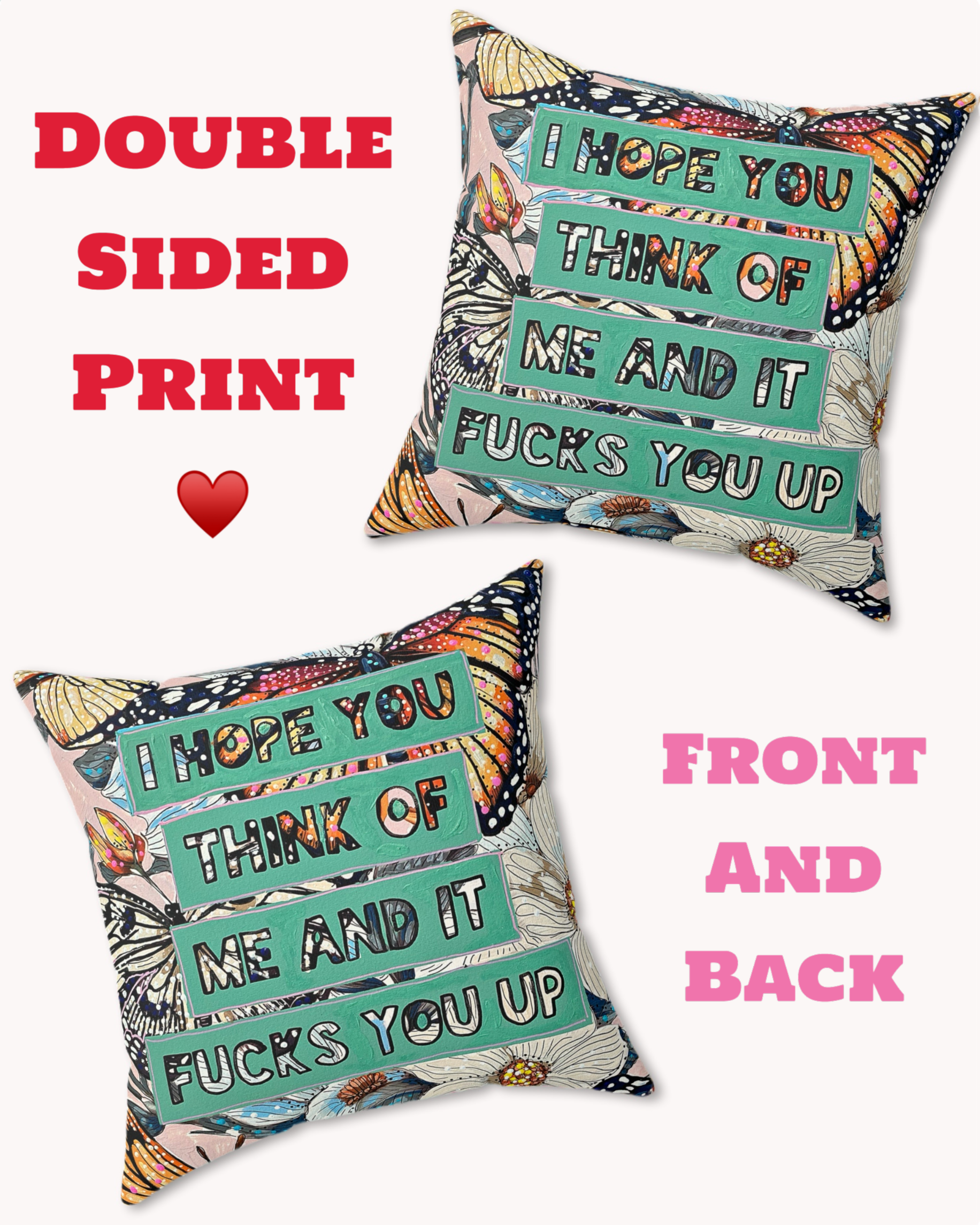 I Hope You Think Of Me Decorative Faux Suede Throw Pillow