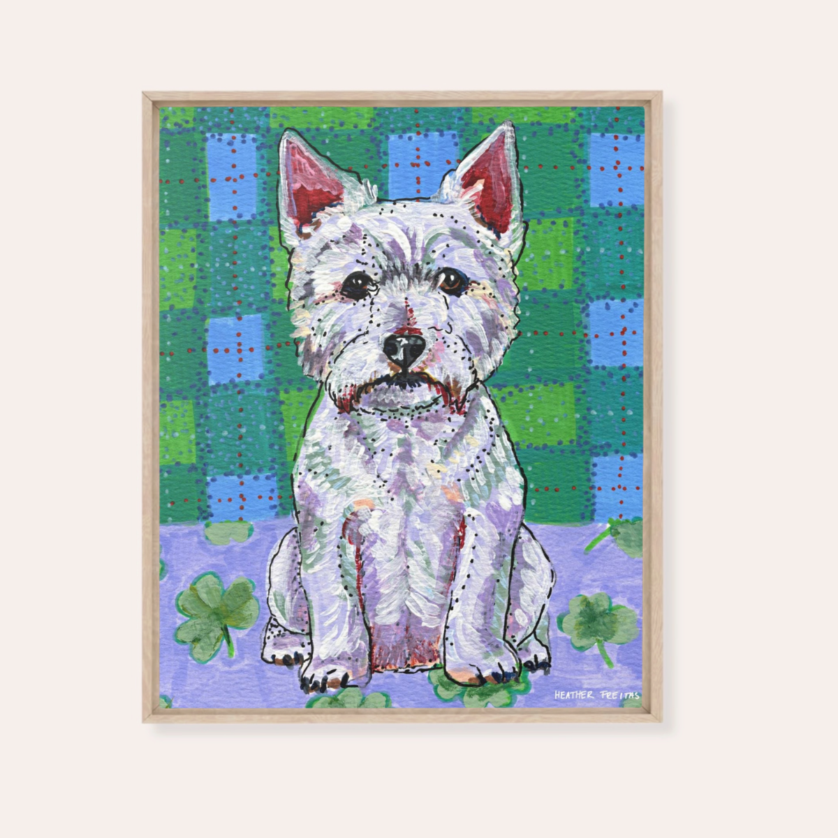 Westie Framed Fine Art Canvas Print