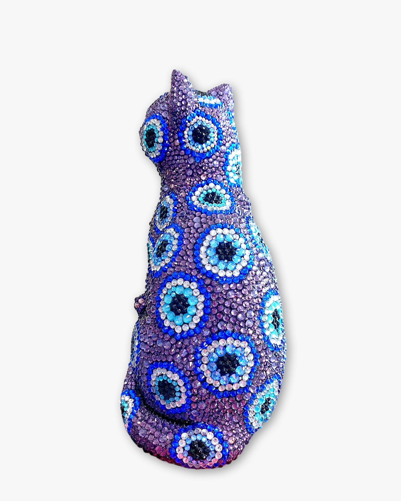 Amethyst Evil Eye Crystal Cat Sculpture - Heather Freitas - fine art home deccor