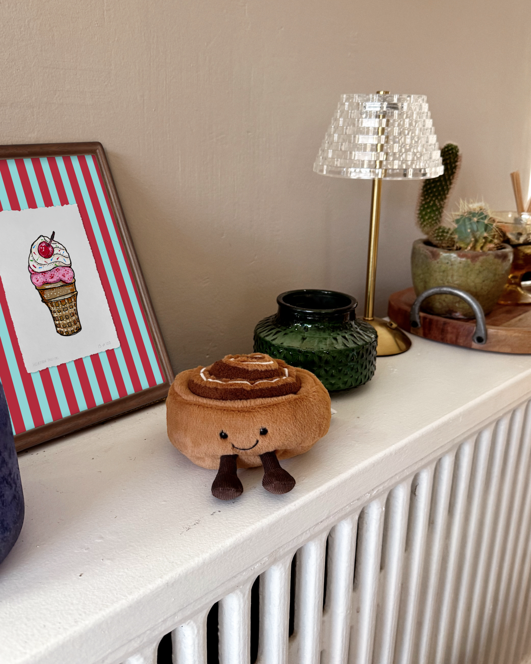 Strawberry Ice cream Cone Limited Edition Framed Print