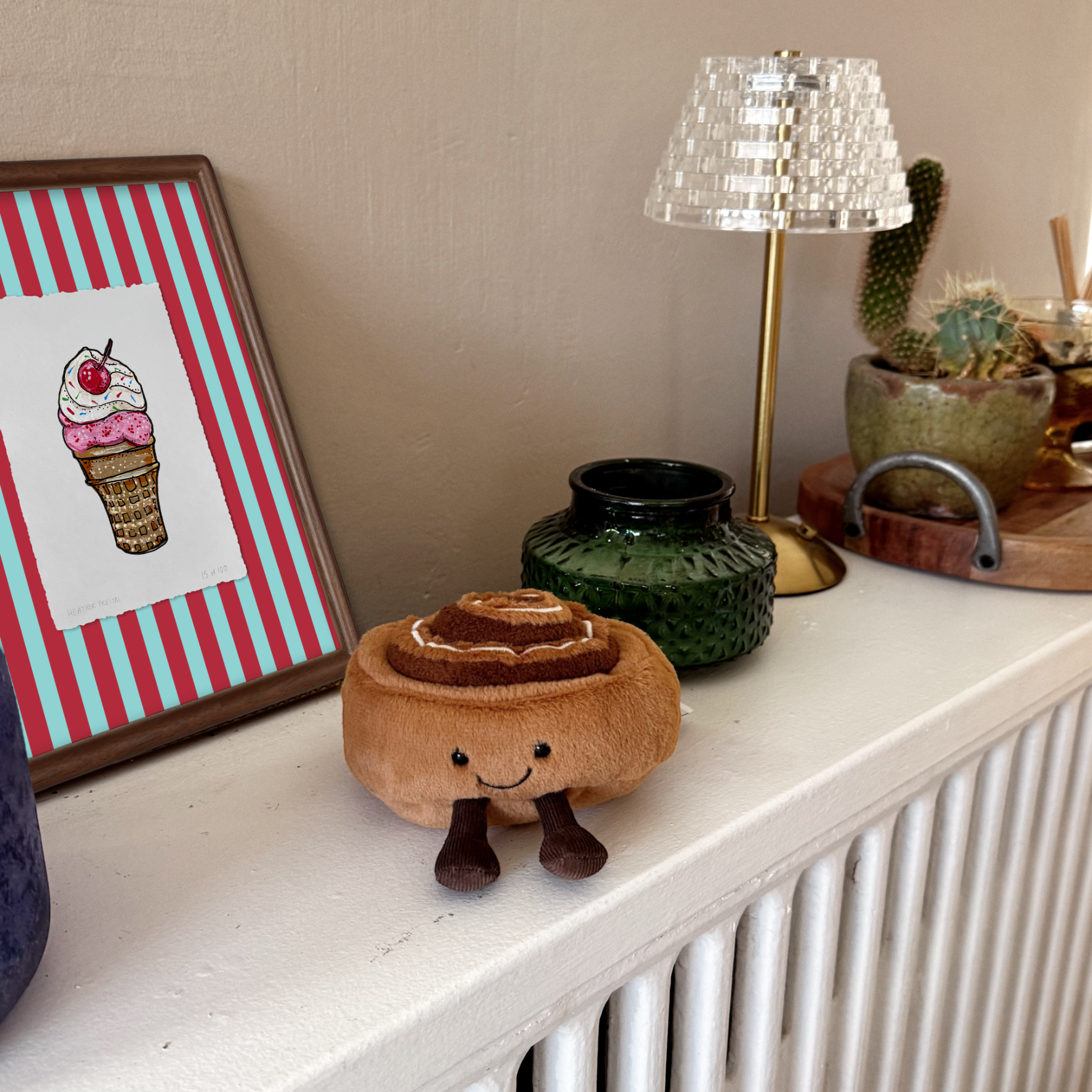 Strawberry Ice cream Cone Limited Edition Framed Print