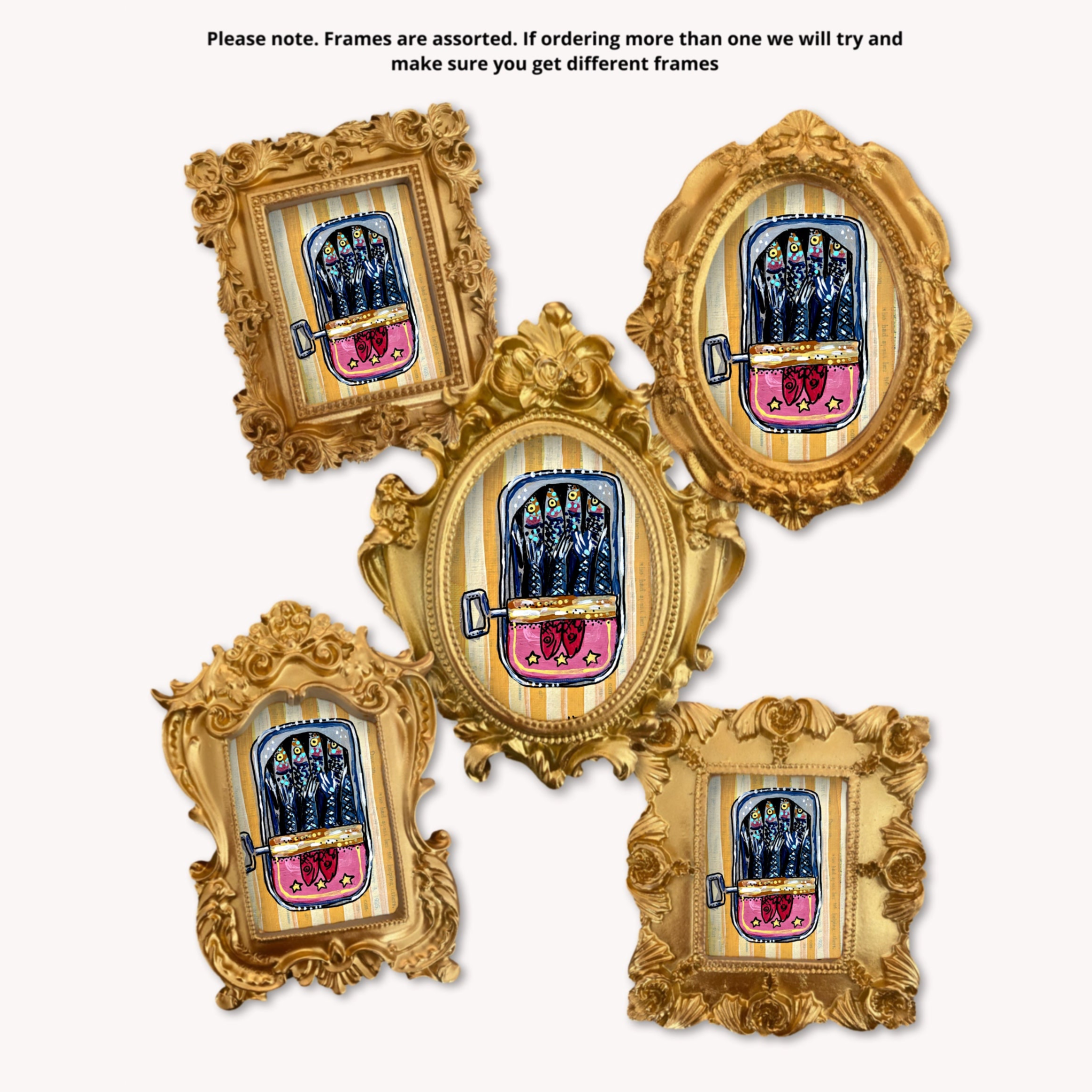 Sardines Framed Small Magnet