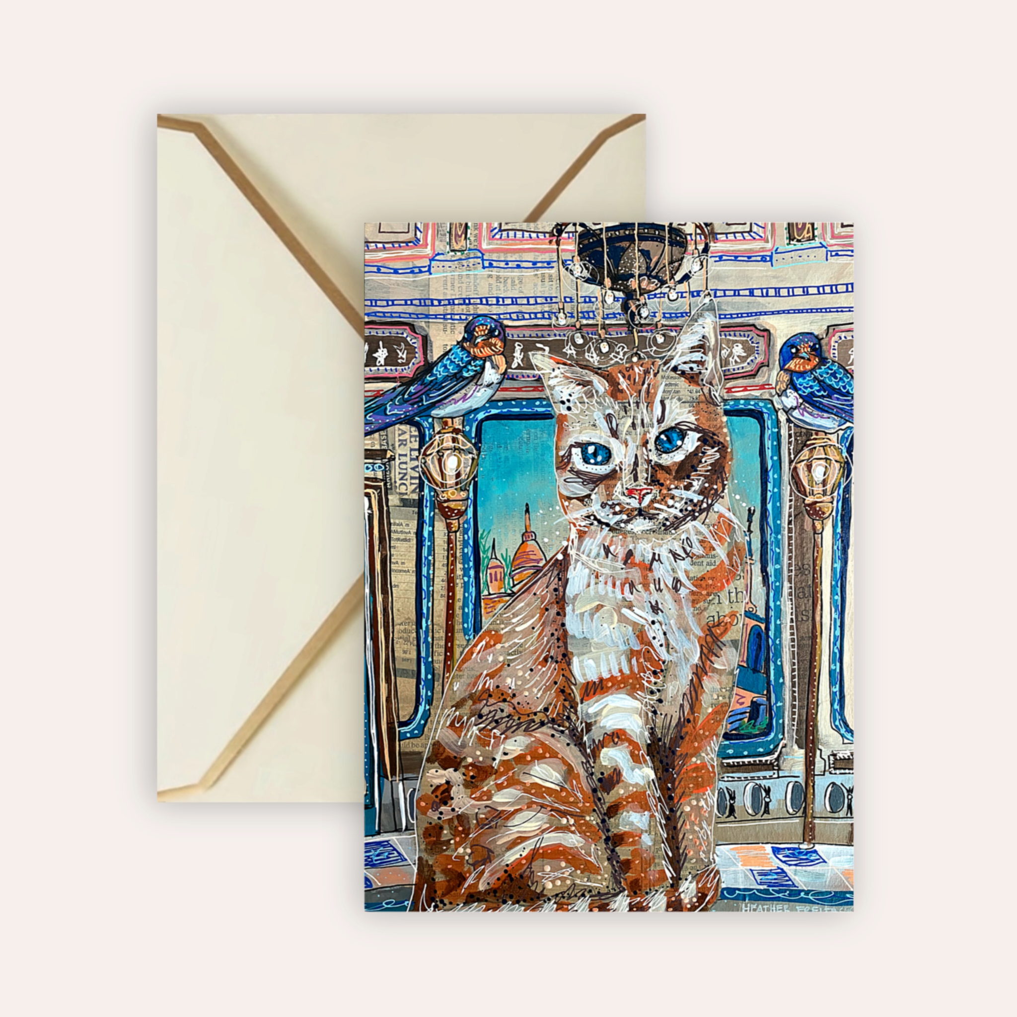 Royal Castle Cat Fine Art Greeting Card