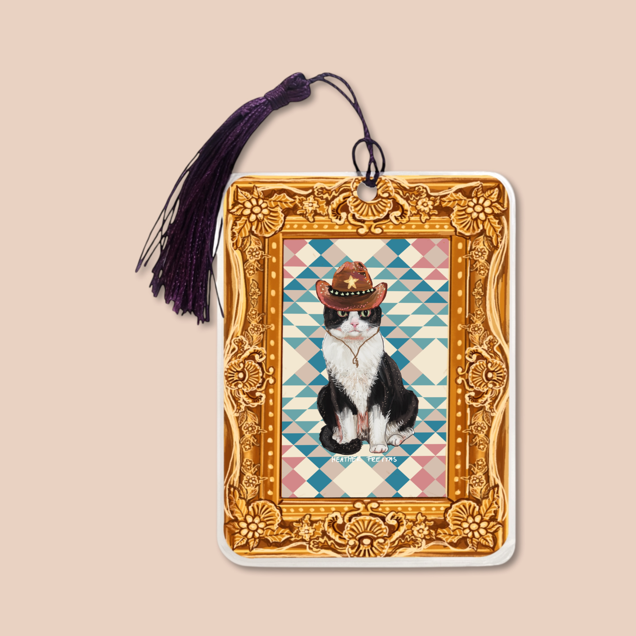 Cowboy Cat Fine Art Painting Bookmark