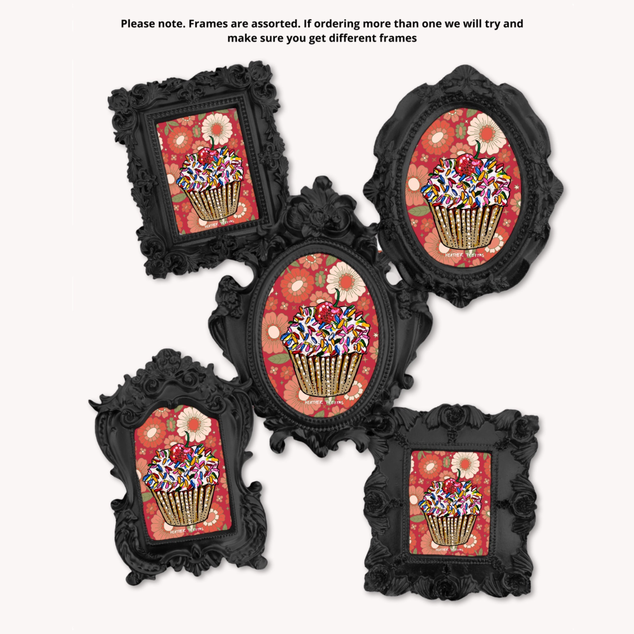 Cupcake Framed Small Magnet