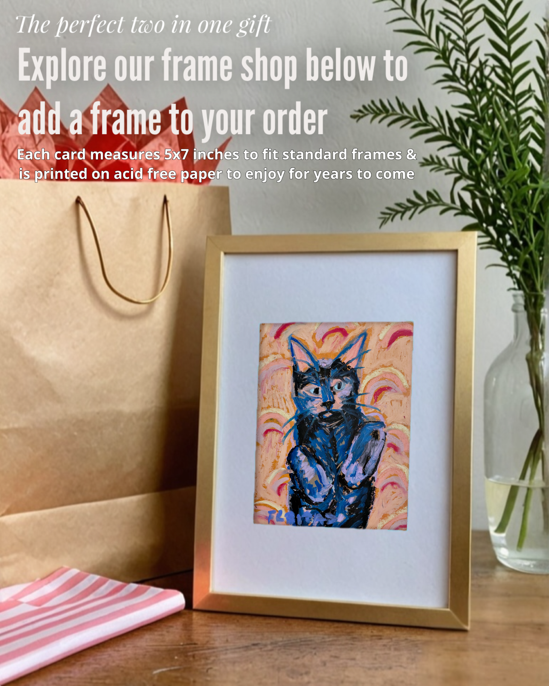 Rainbow Werewolf Cat - Greeting Card / Fine Art Print