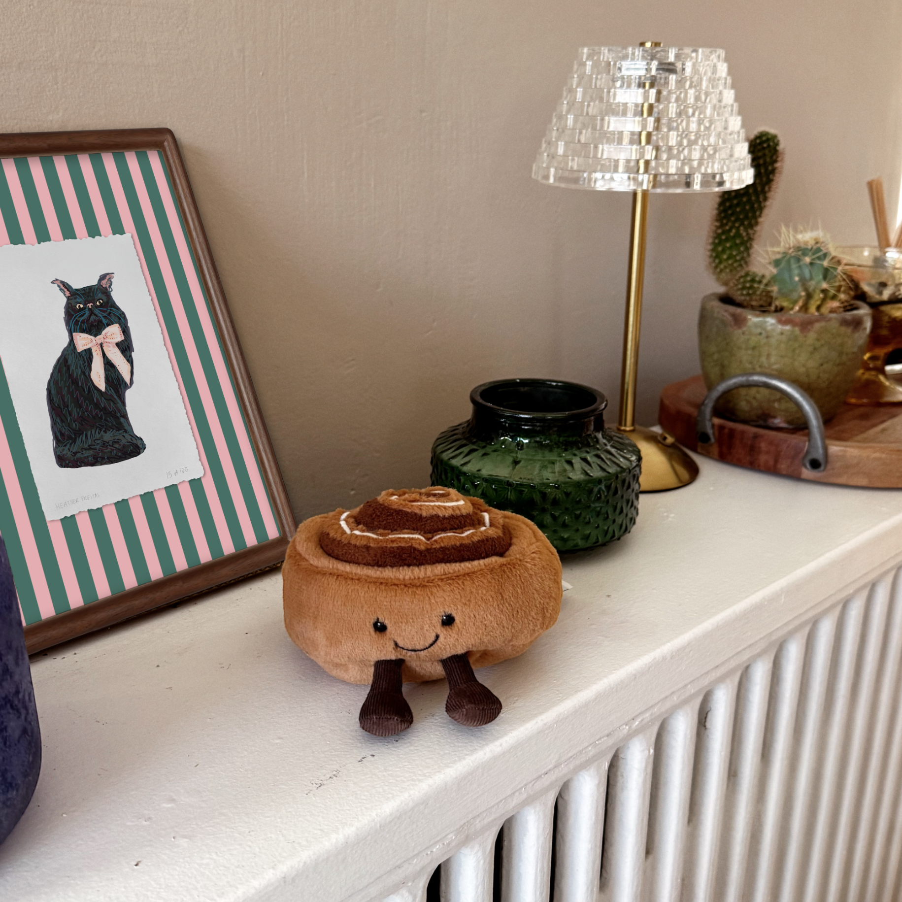 Black Persian Cat With Bow Limited Edition Framed Print