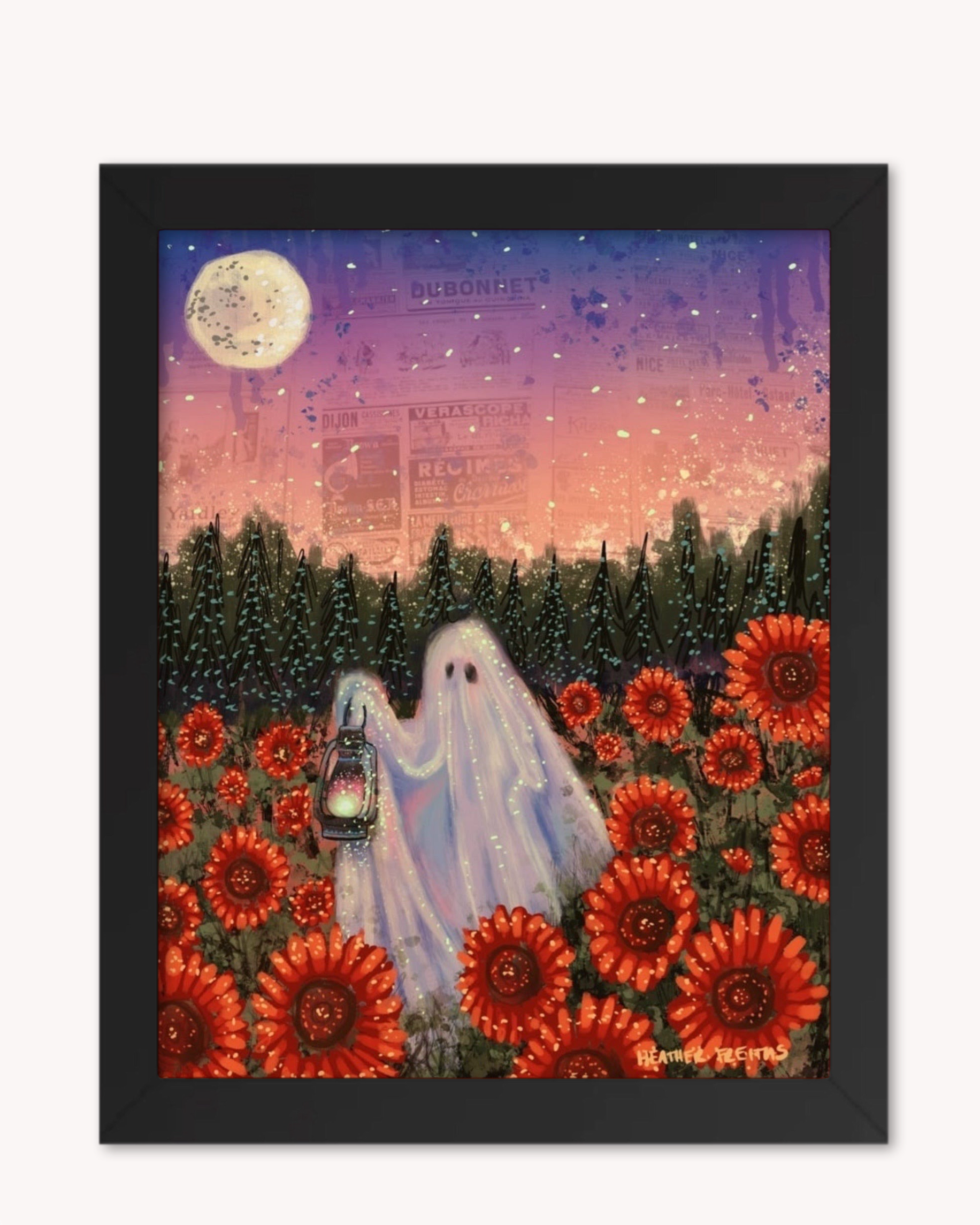 Sunflower Ghost Print