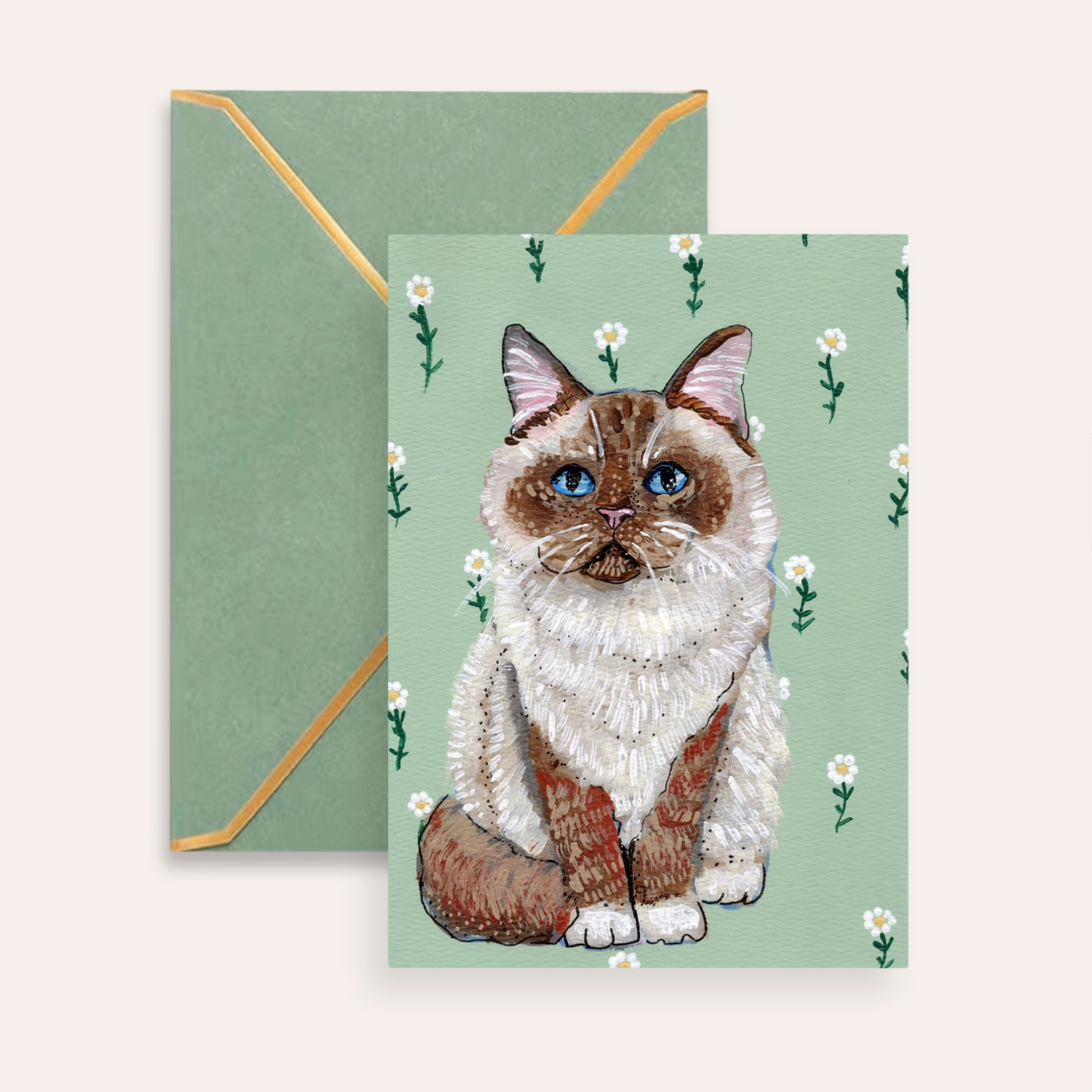 Ragdoll Cat Fine Art Greeting Card