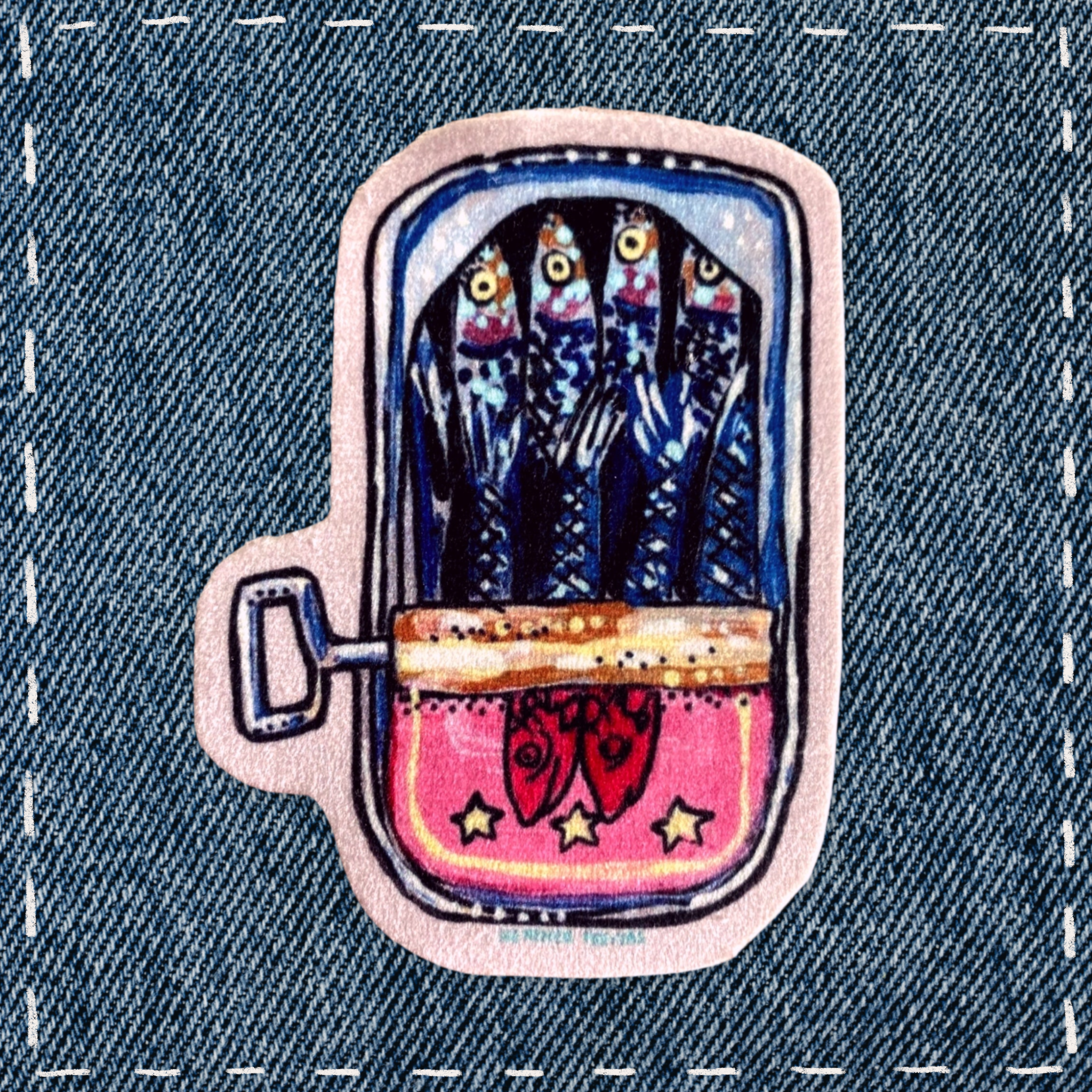 Sardines - Sew On Velveteen Patch