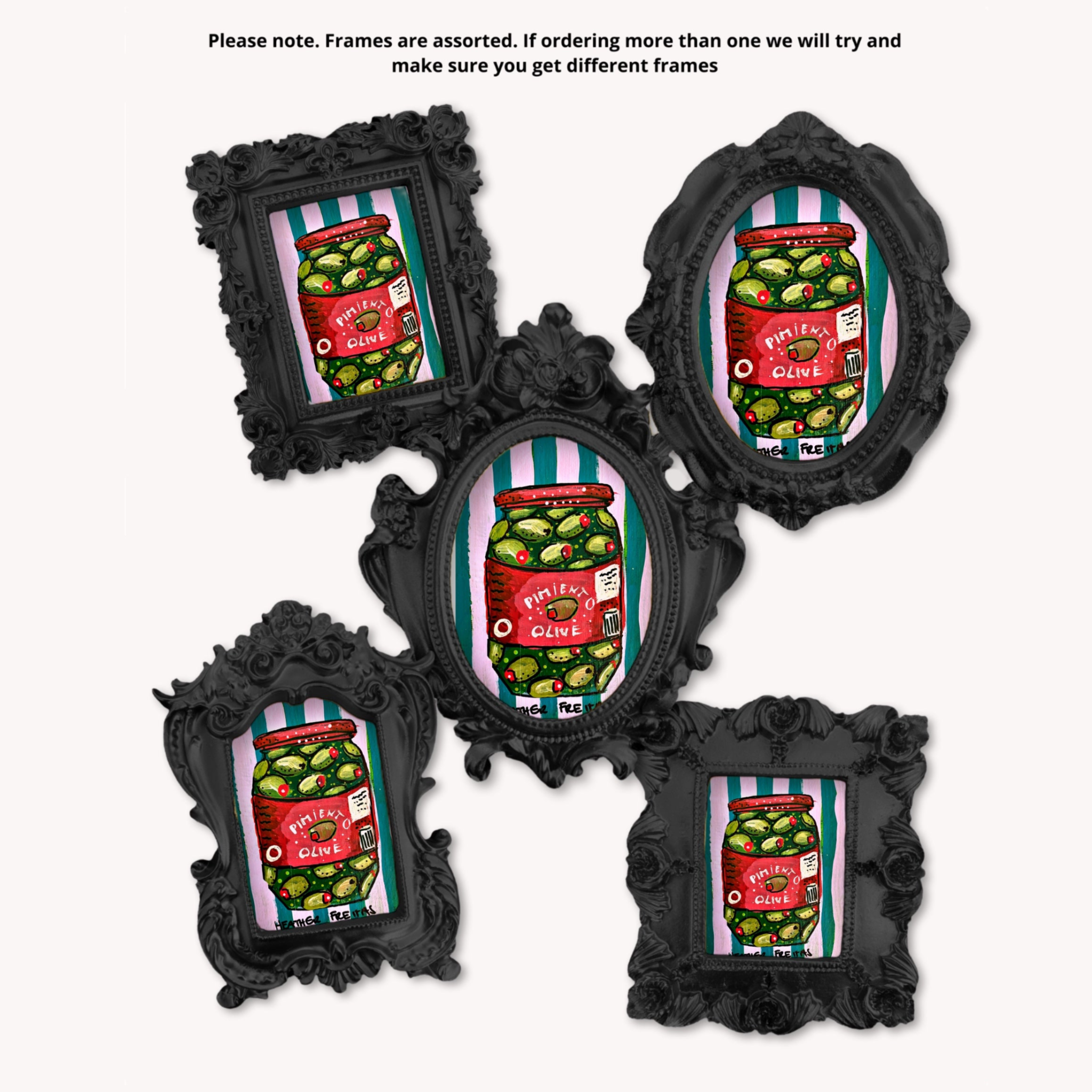 Olives Framed Small Magnet