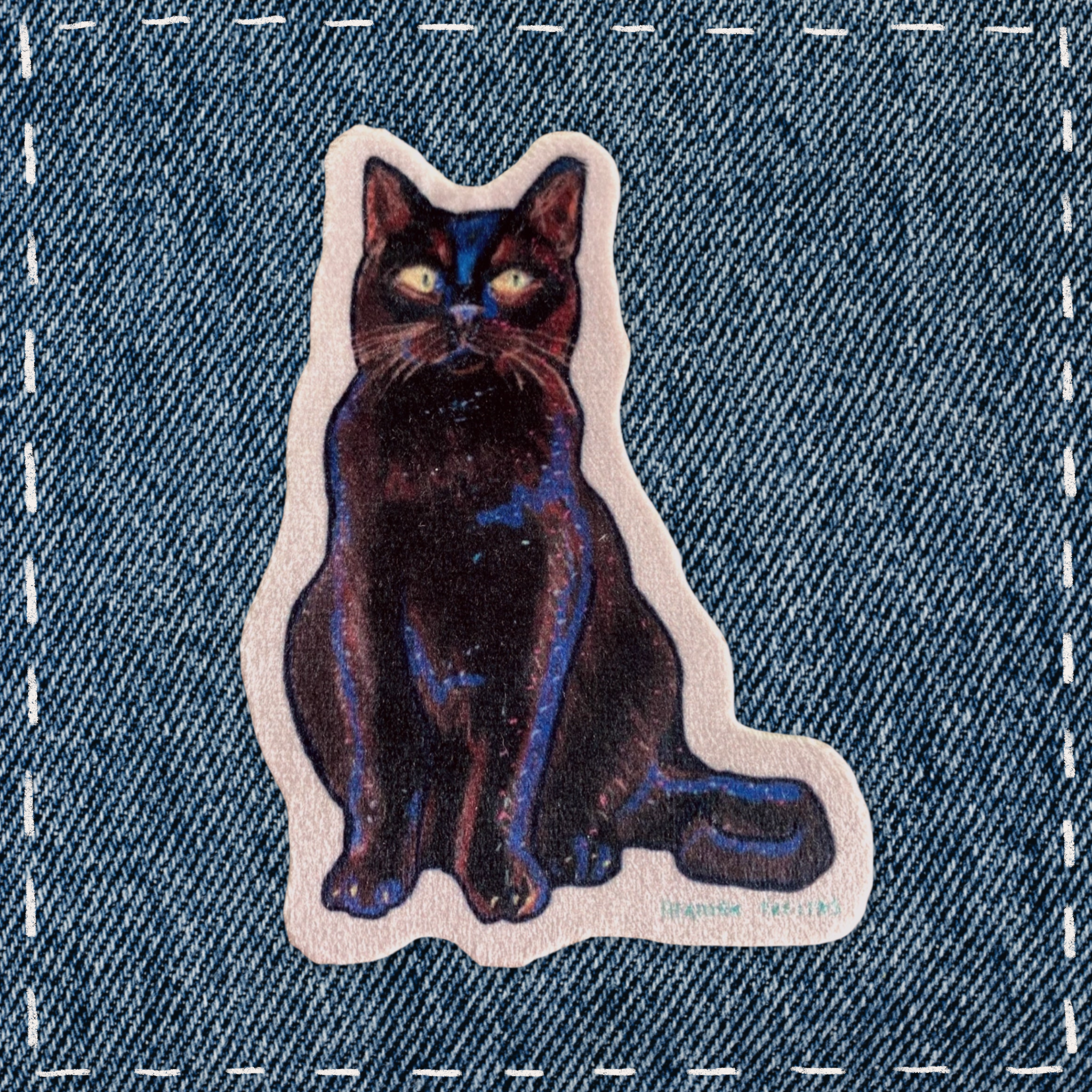 Black Kitty - Sew On Velveteen Patch