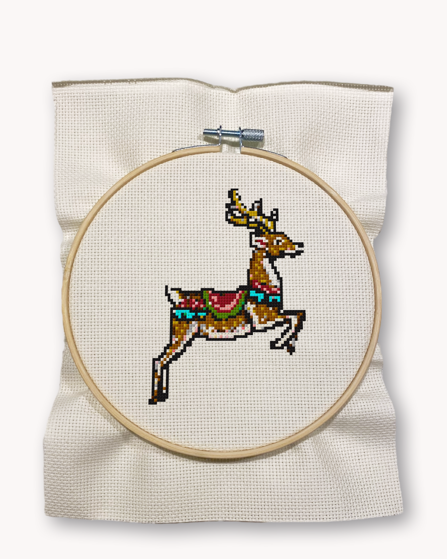 Reindeer Cross Stitch Kit ( LG 5 inch )