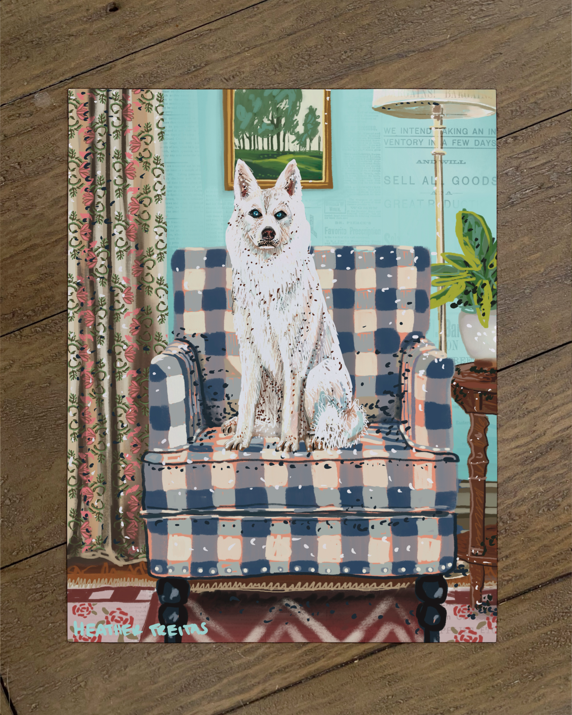 Husky - Build Your Own Pet Portrait Paper Print