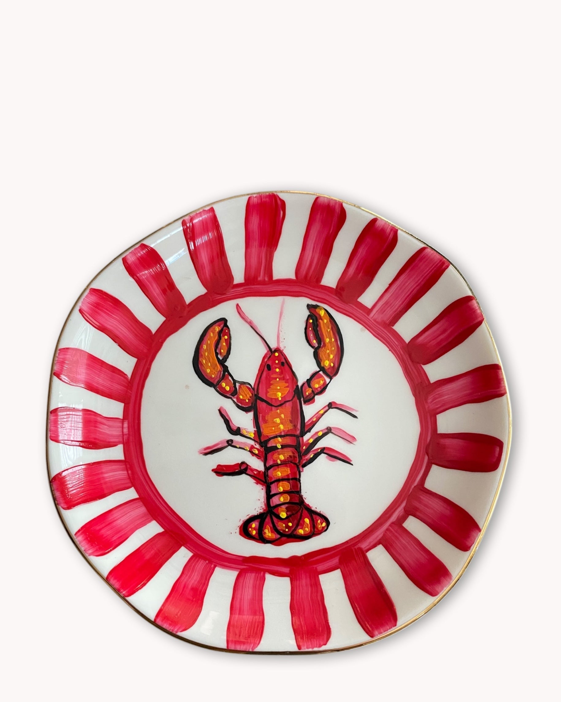 Lobster Hand Painted 4.5 in Trinket Tray