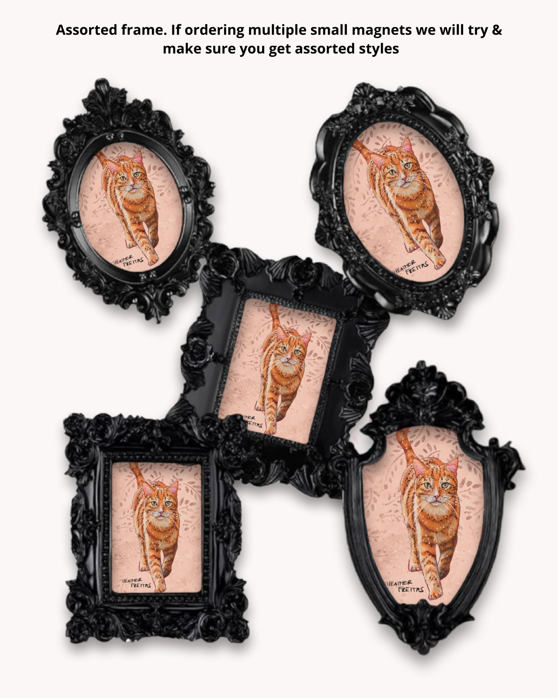 Orange Tabby Framed Magnet ( Small )