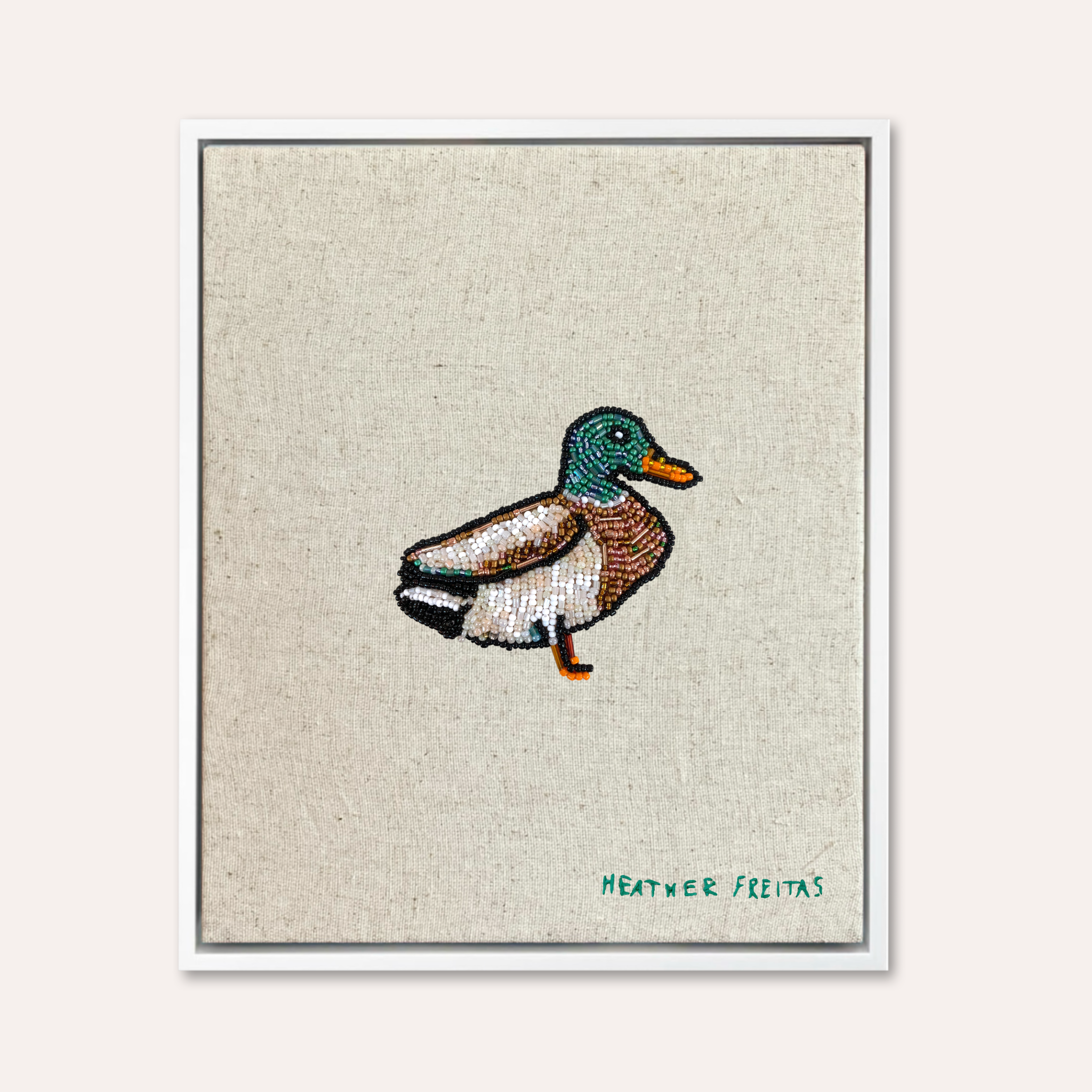 Mallard Beaded Embroidery Wall Art