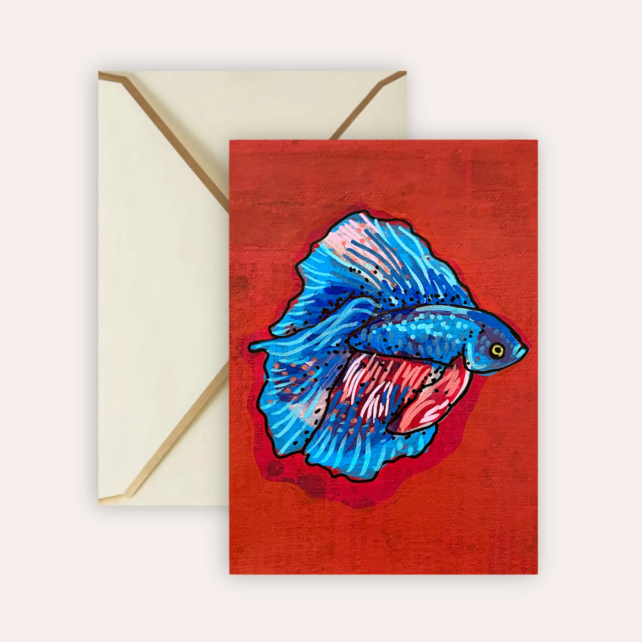 Blue Betta Fine Art Greeting Card
