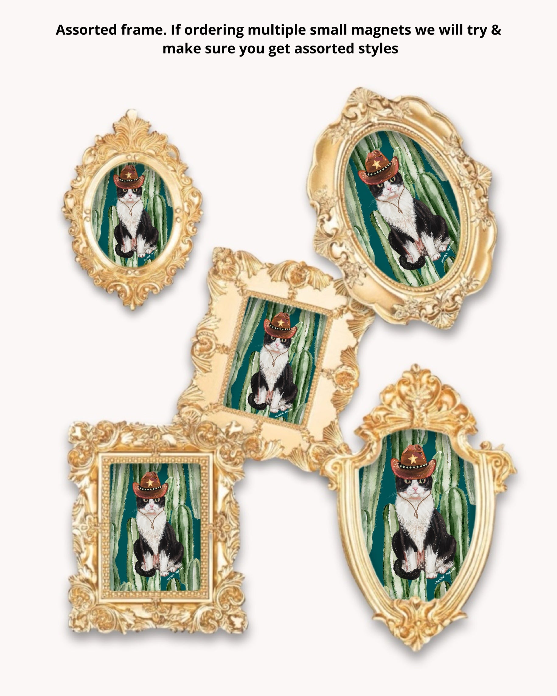 Cowboy Cat Framed Magnet ( Small )