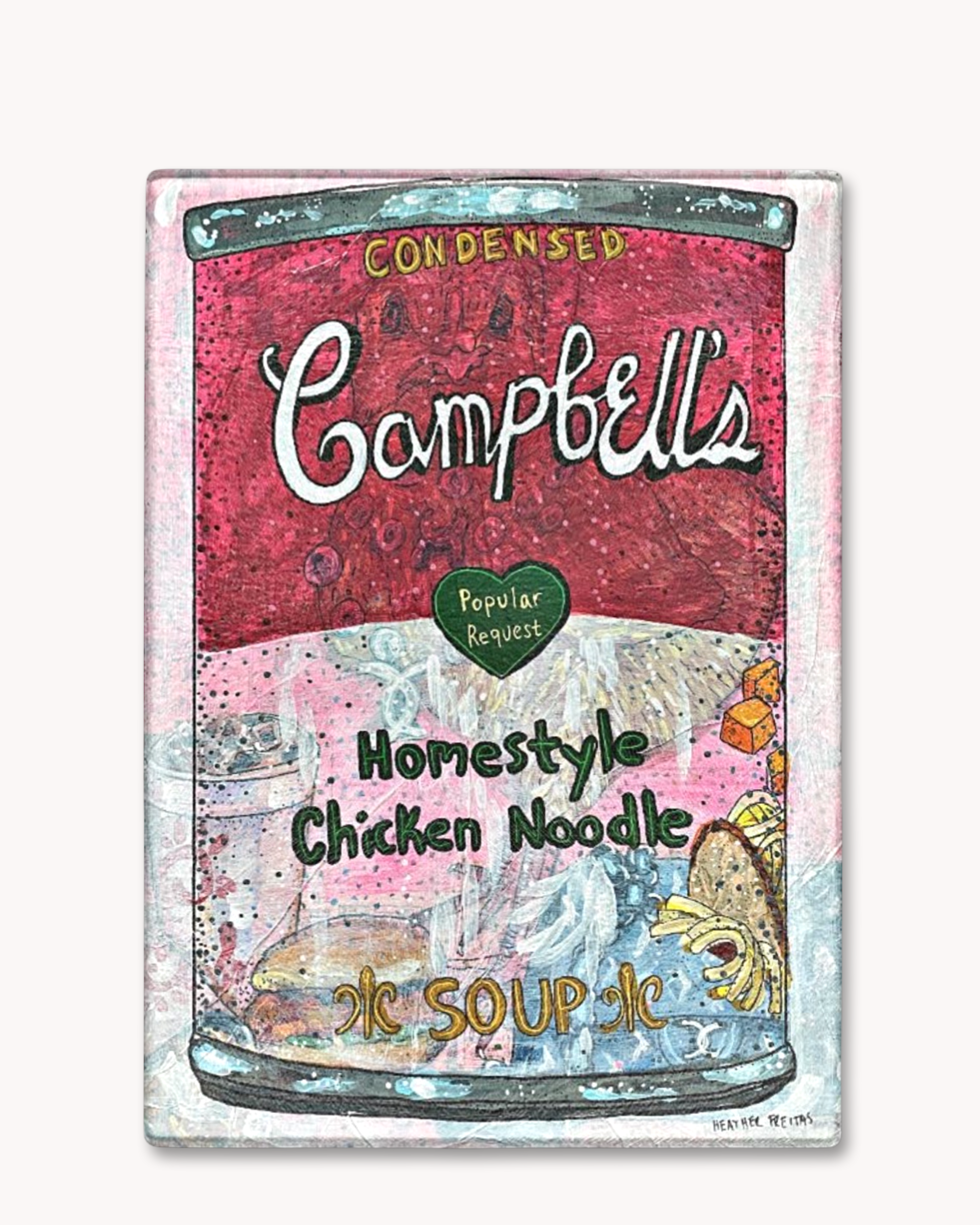 Chicken Noodle Soup Glass Cutting Board Trivet