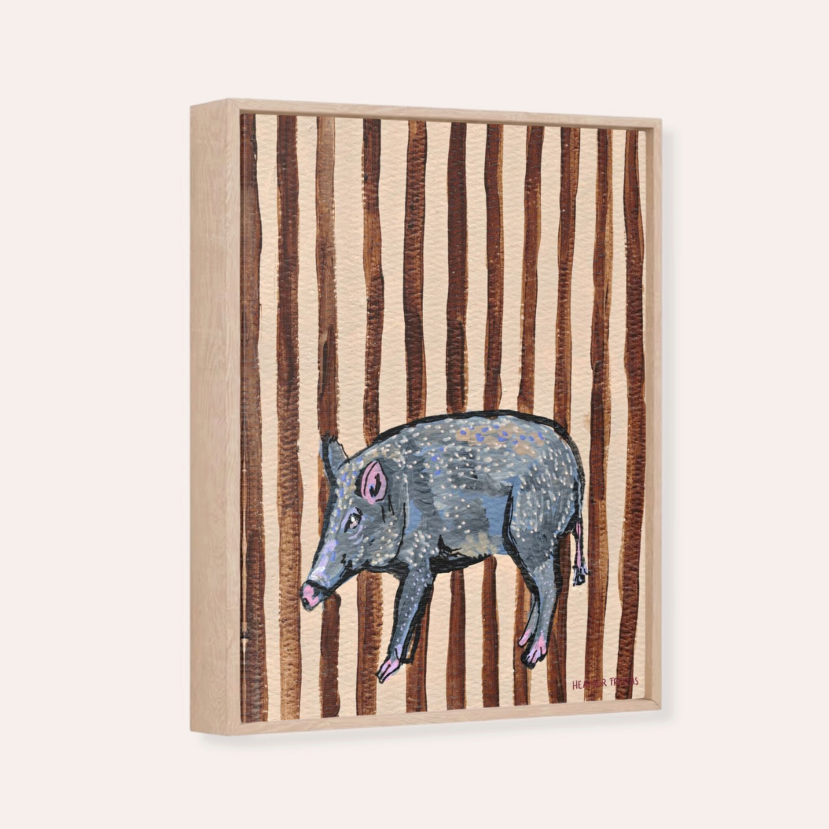 Javelina Framed Fine Art Canvas Print