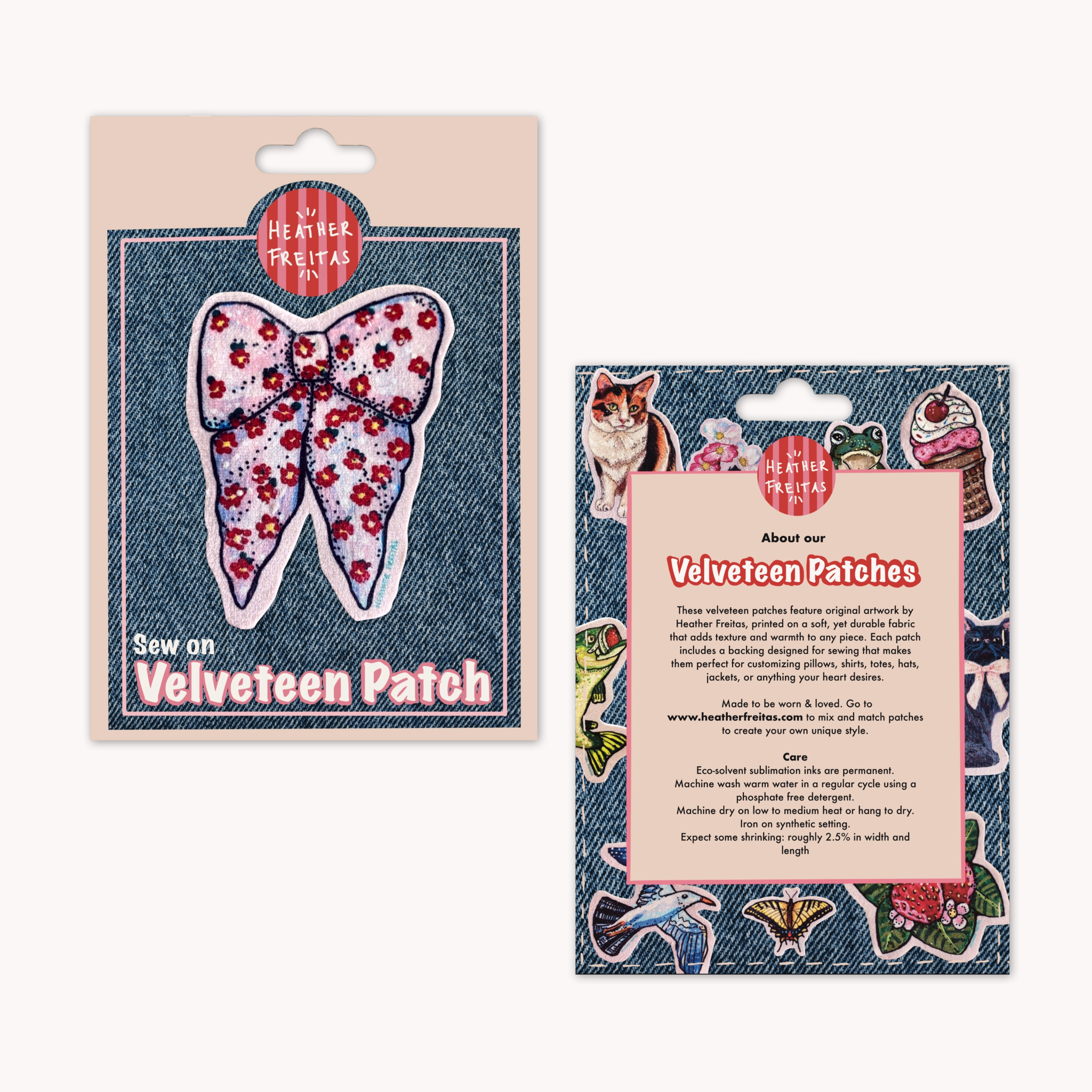 Pink Ribbon - Sew On Velveteen Patch