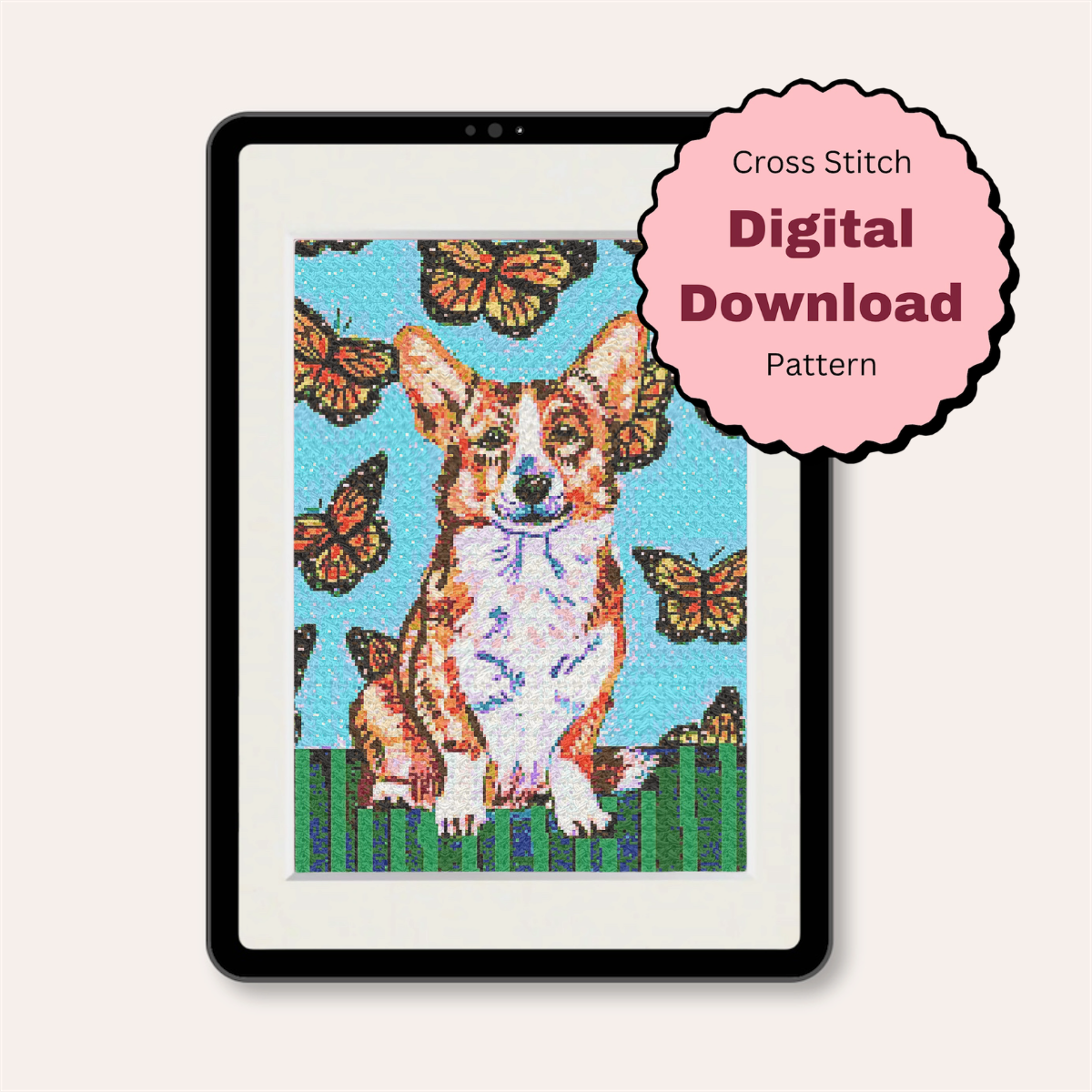 Corgi Counted Cross Stitch Pattern ( Digital Download )