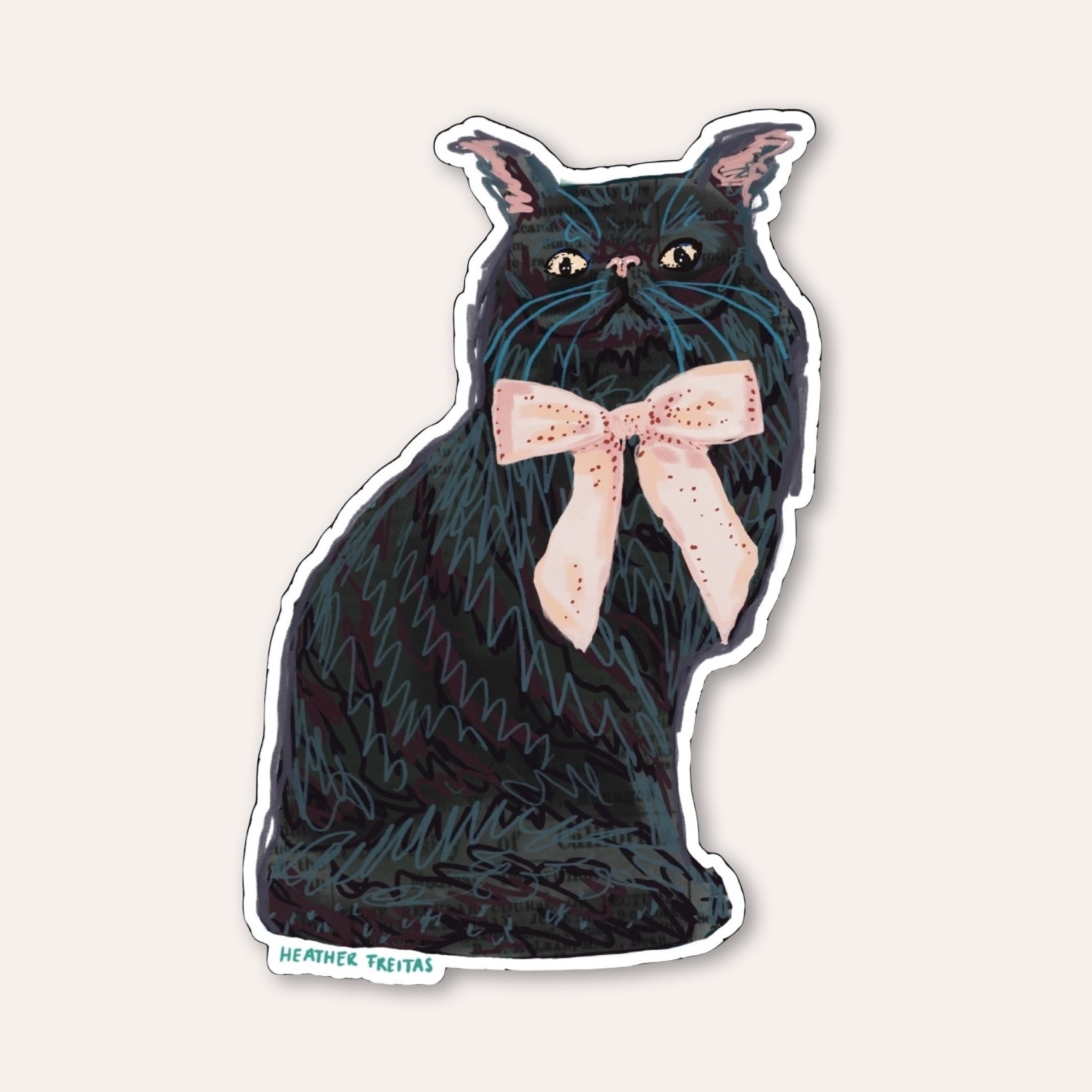 Black Persain Cat Sticker