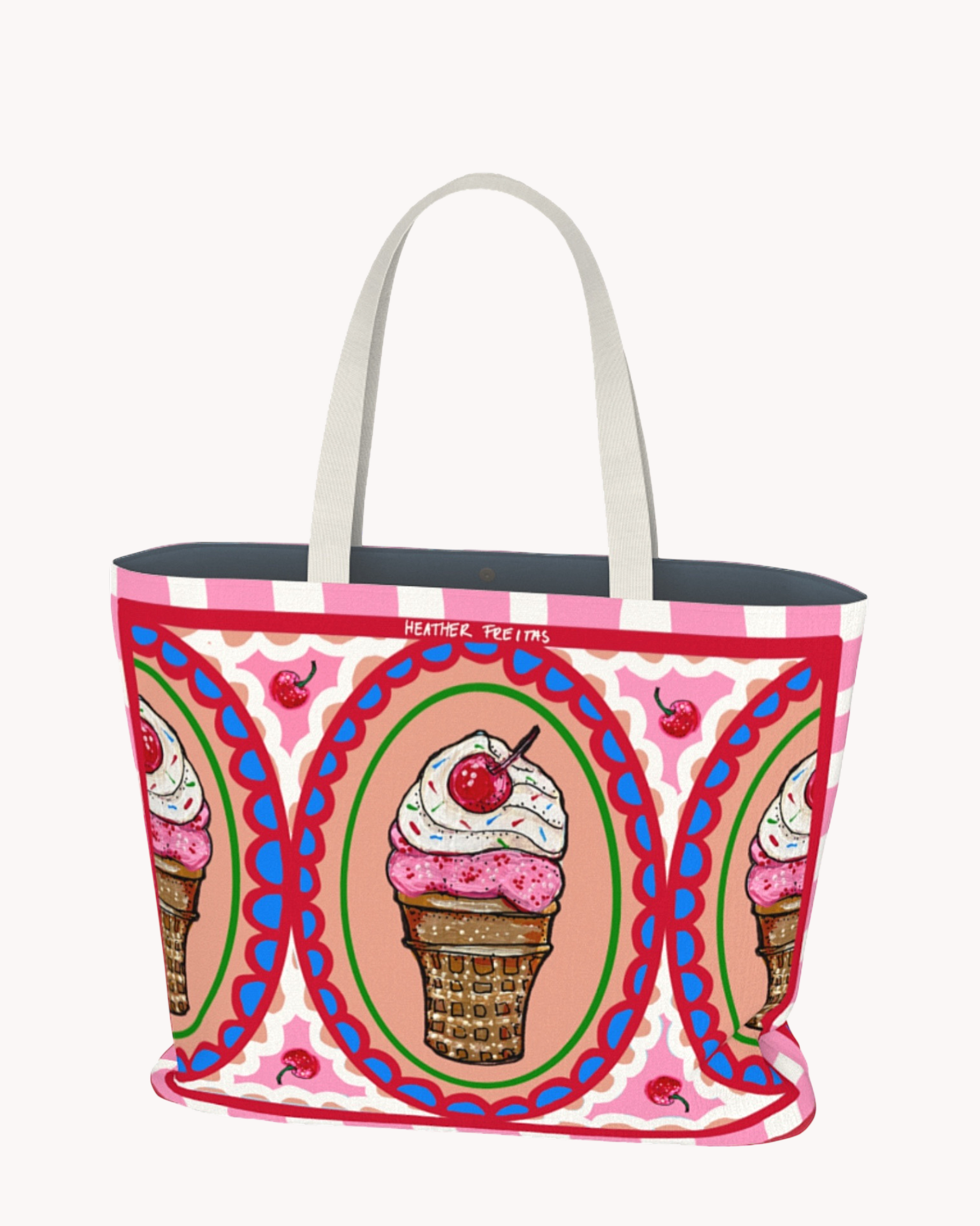 Strawberry Ice Cream Cone Tote