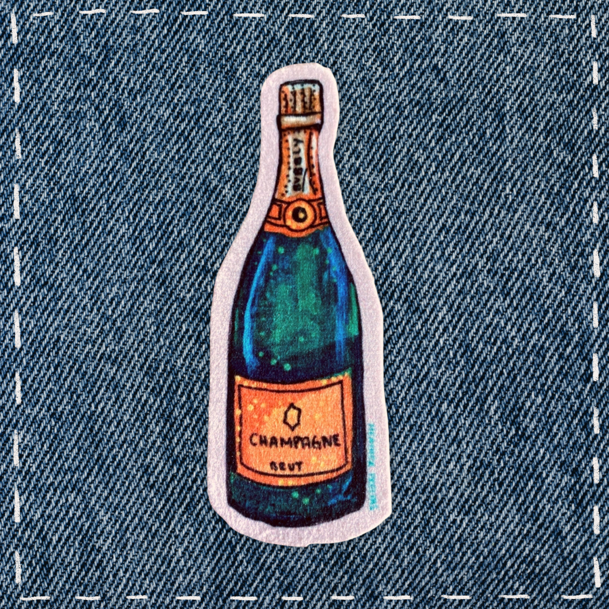 Champagne - Sew On Velveteen Patch