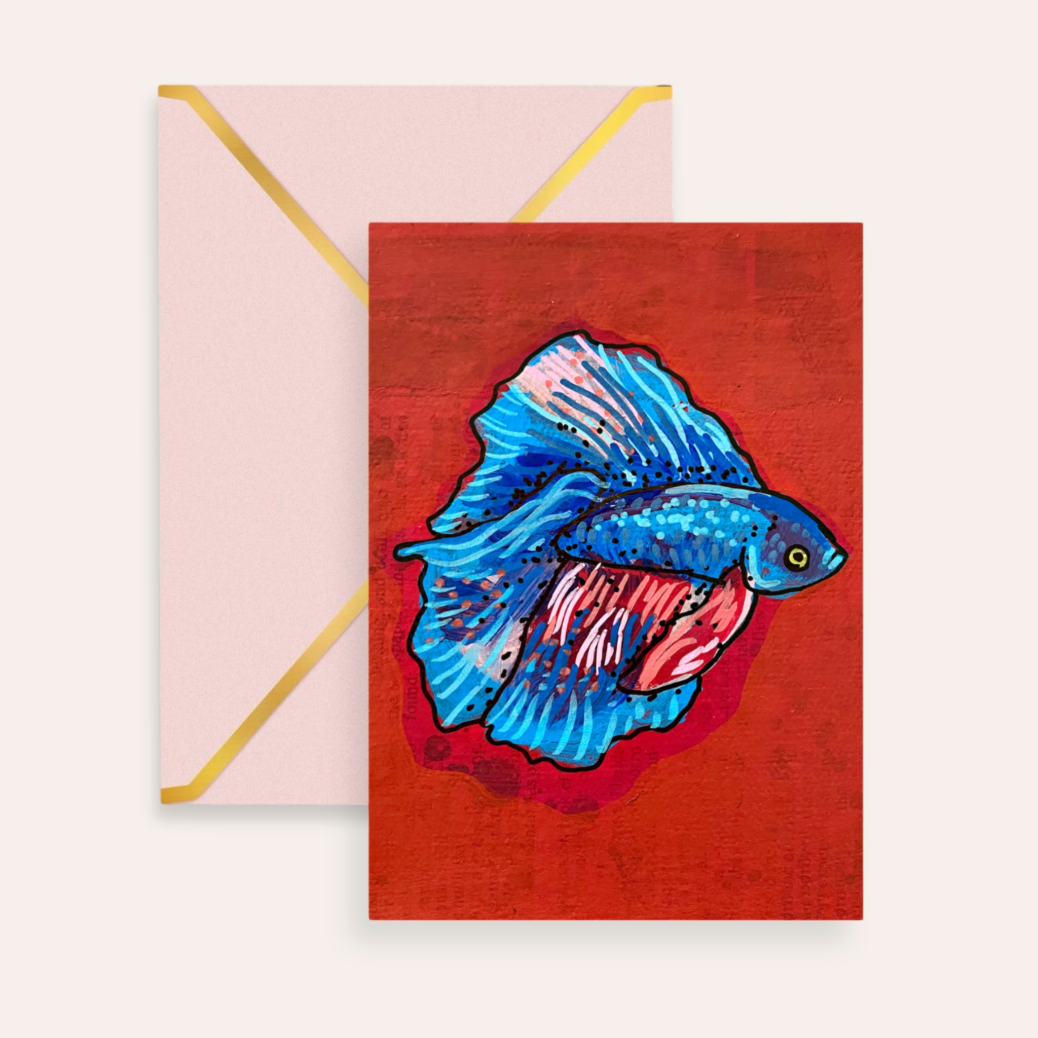 Blue Betta Fine Art Greeting Card