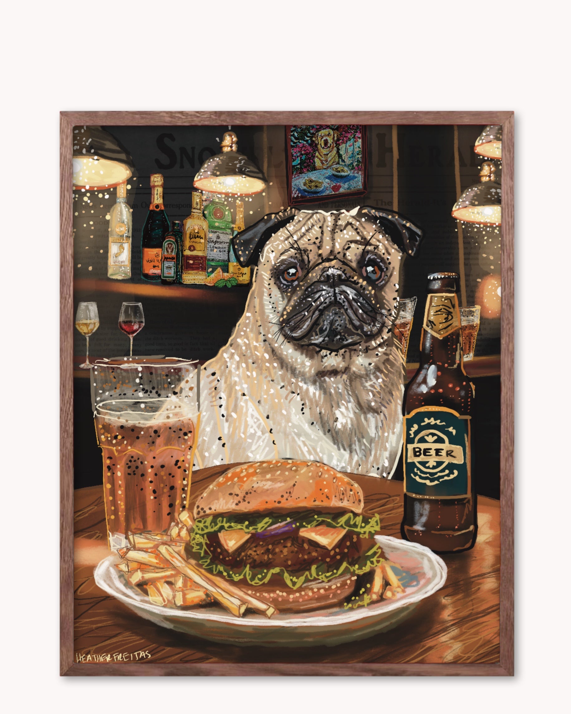 Pug - Build Your Own Ding Dog Paper Print