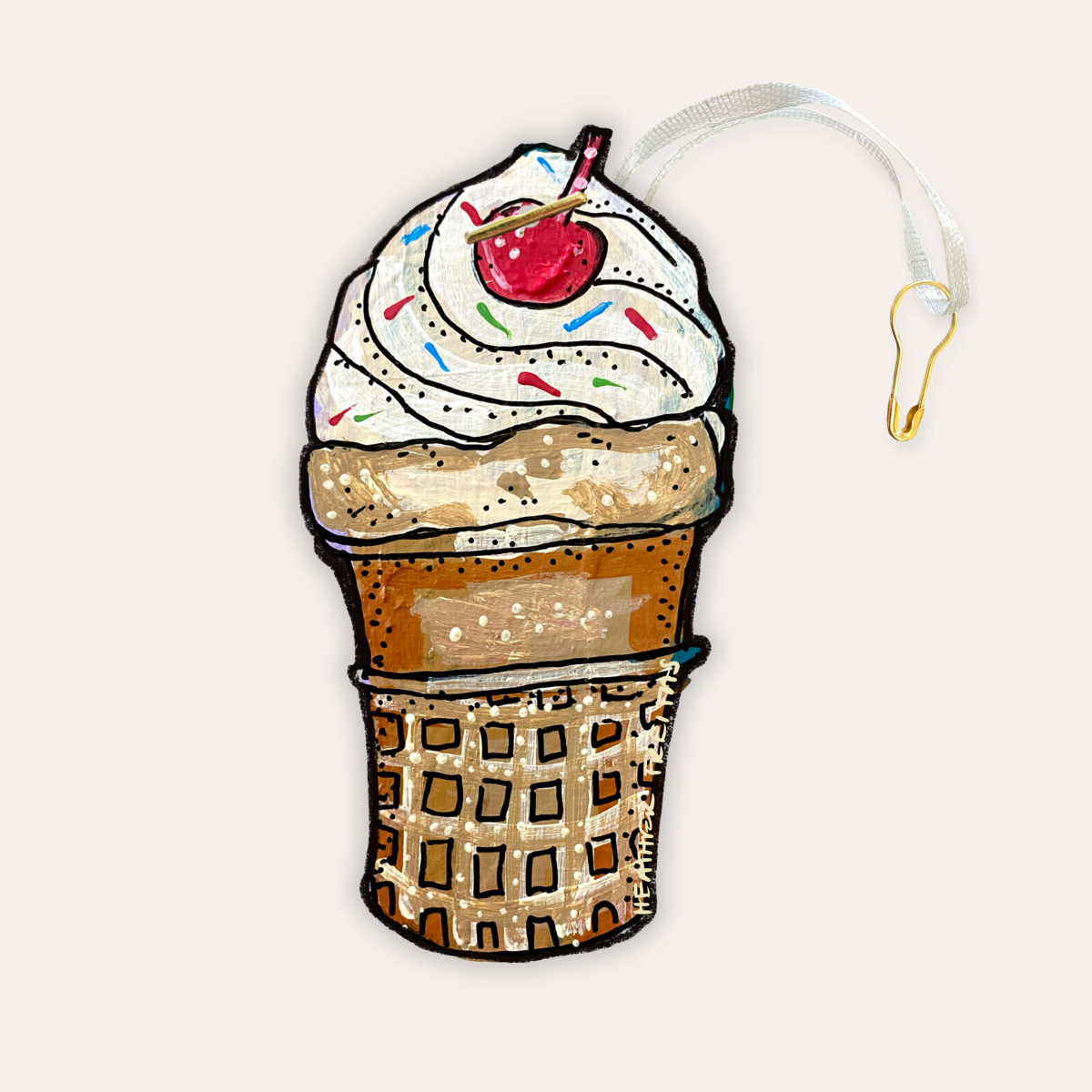 Vanilla Ice Cream Cone Gift Tag