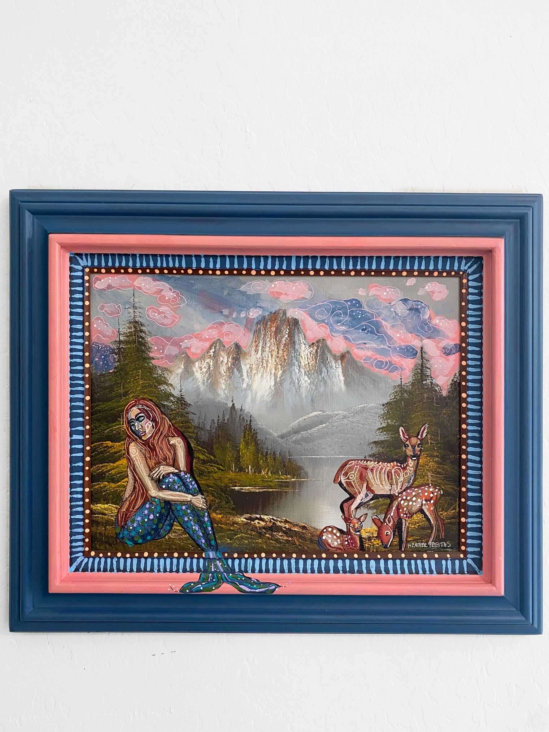 Siren song ( Original Painting - Painted Thrifted Painting ) - Heather Freitas - fine art home deccor