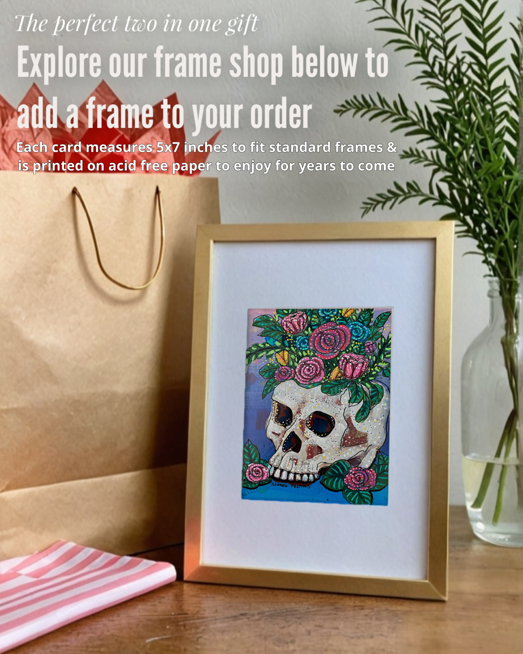 Floral Skull - Greeting Card / Fine Art Print