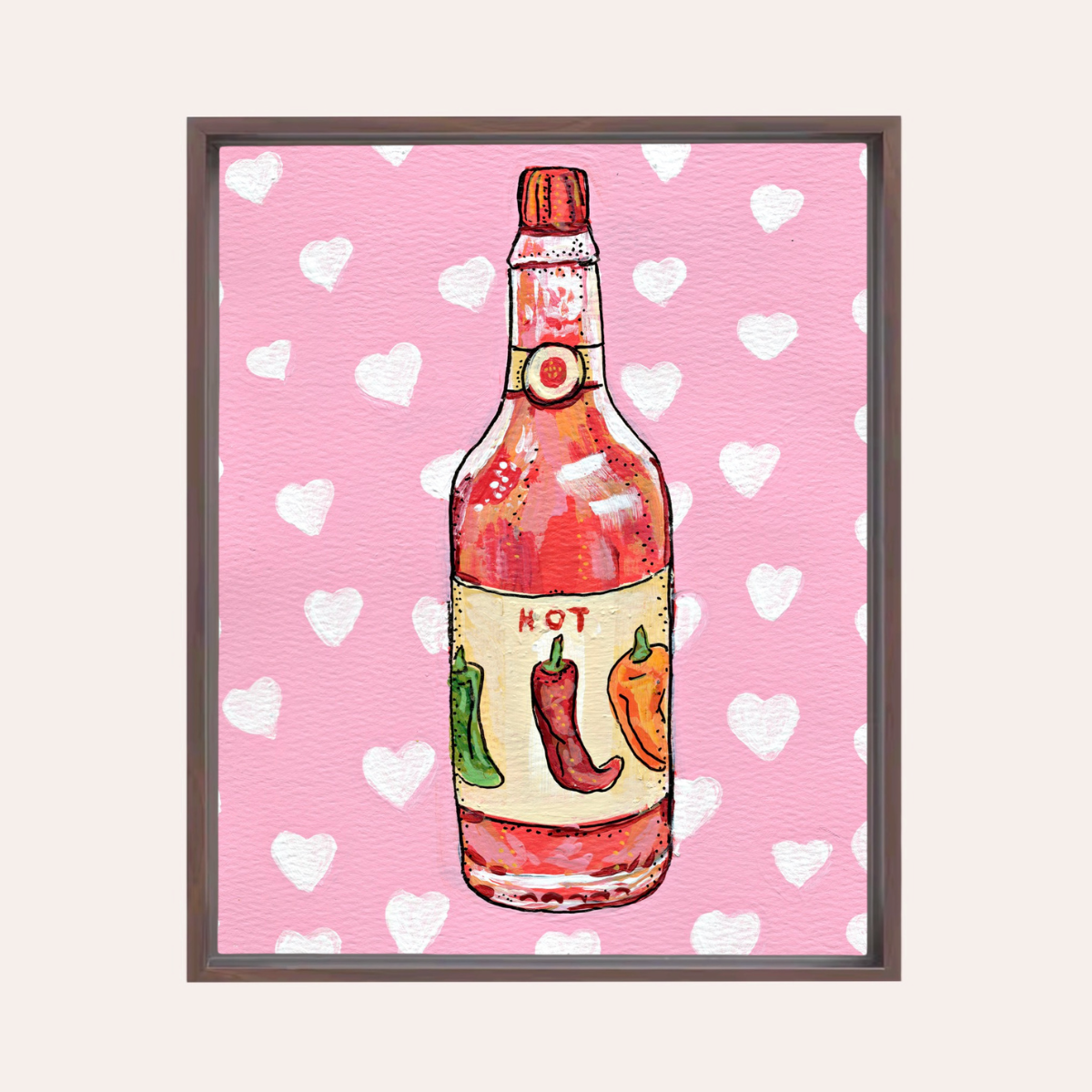Hot Sauce Framed Fine Art Canvas Print