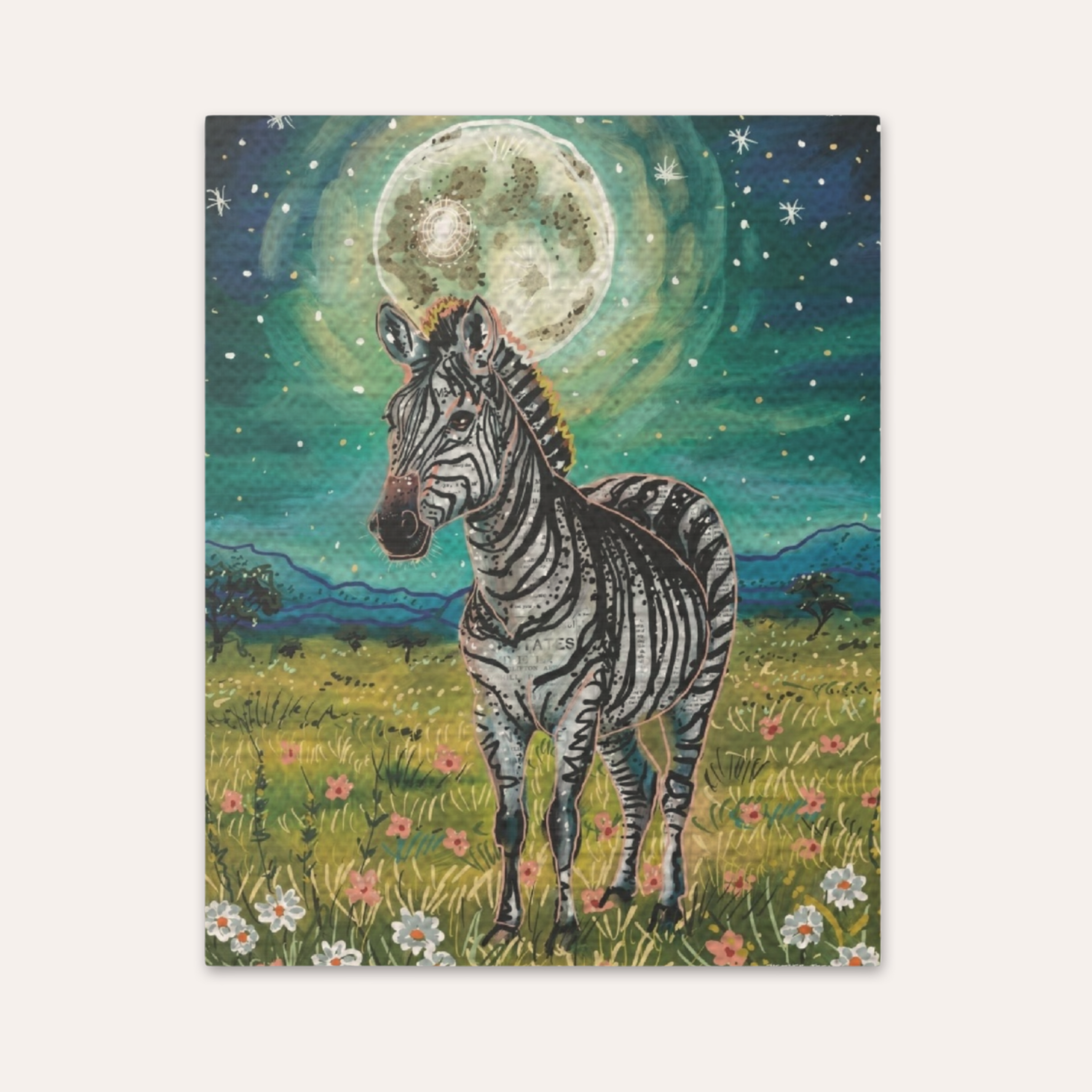 Floral Zebra Fine Art Print