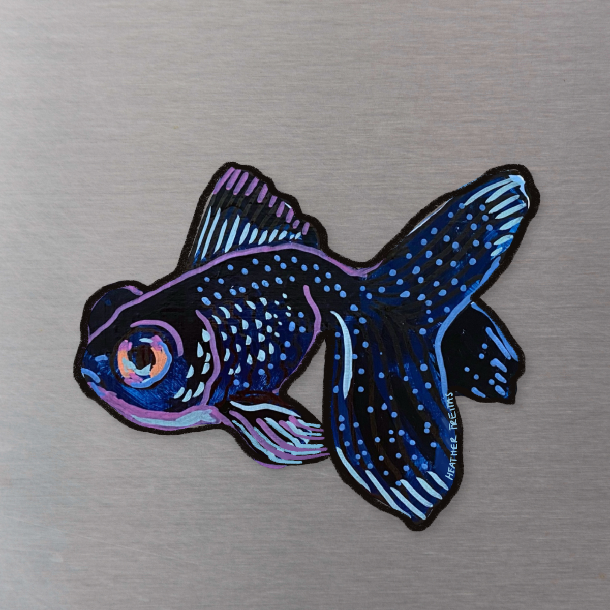 Black Moor Goldfish Magnet ( Die-Cut )