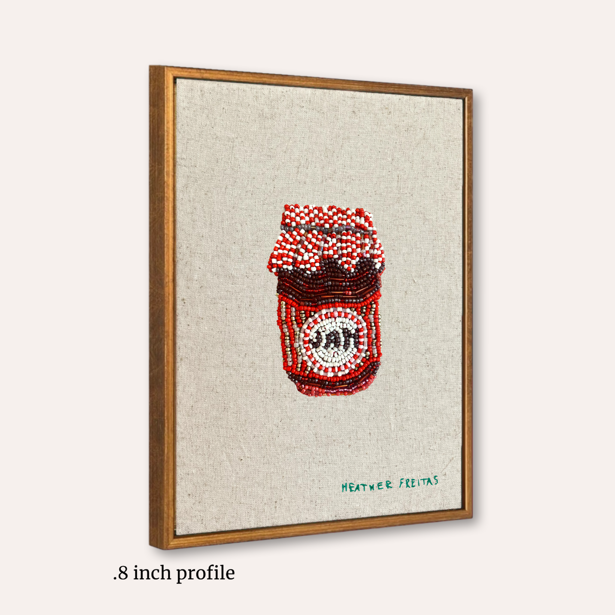 Strawberry Jam Beaded Embroidery Wall Art