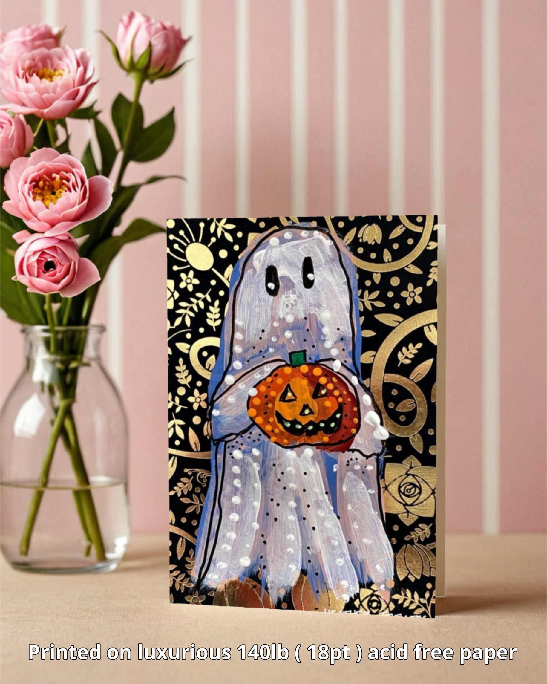 Gold Glam Ghost - Greeting Card / Fine Art Print