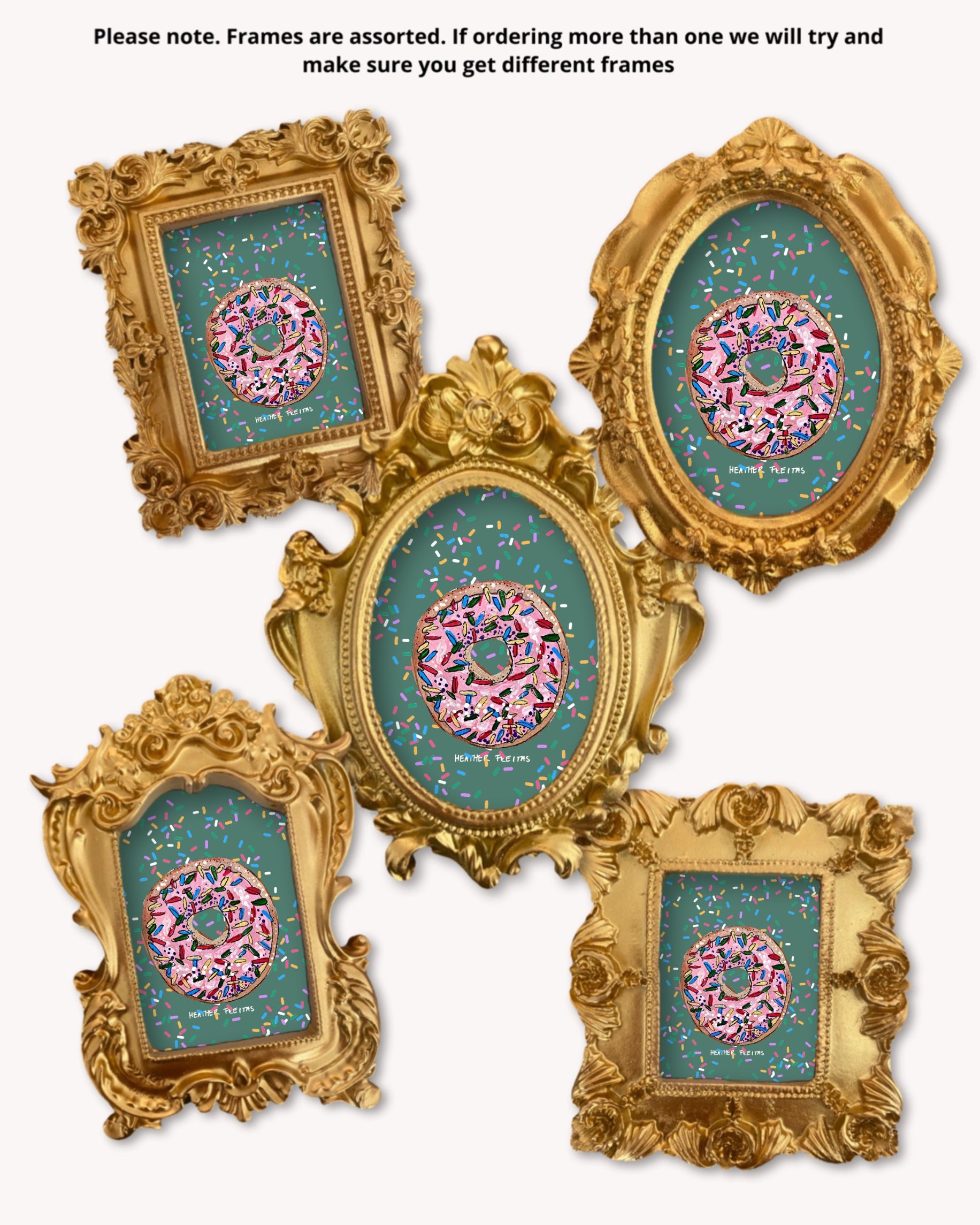 Pink Sprinkle Donut - Mini framed print