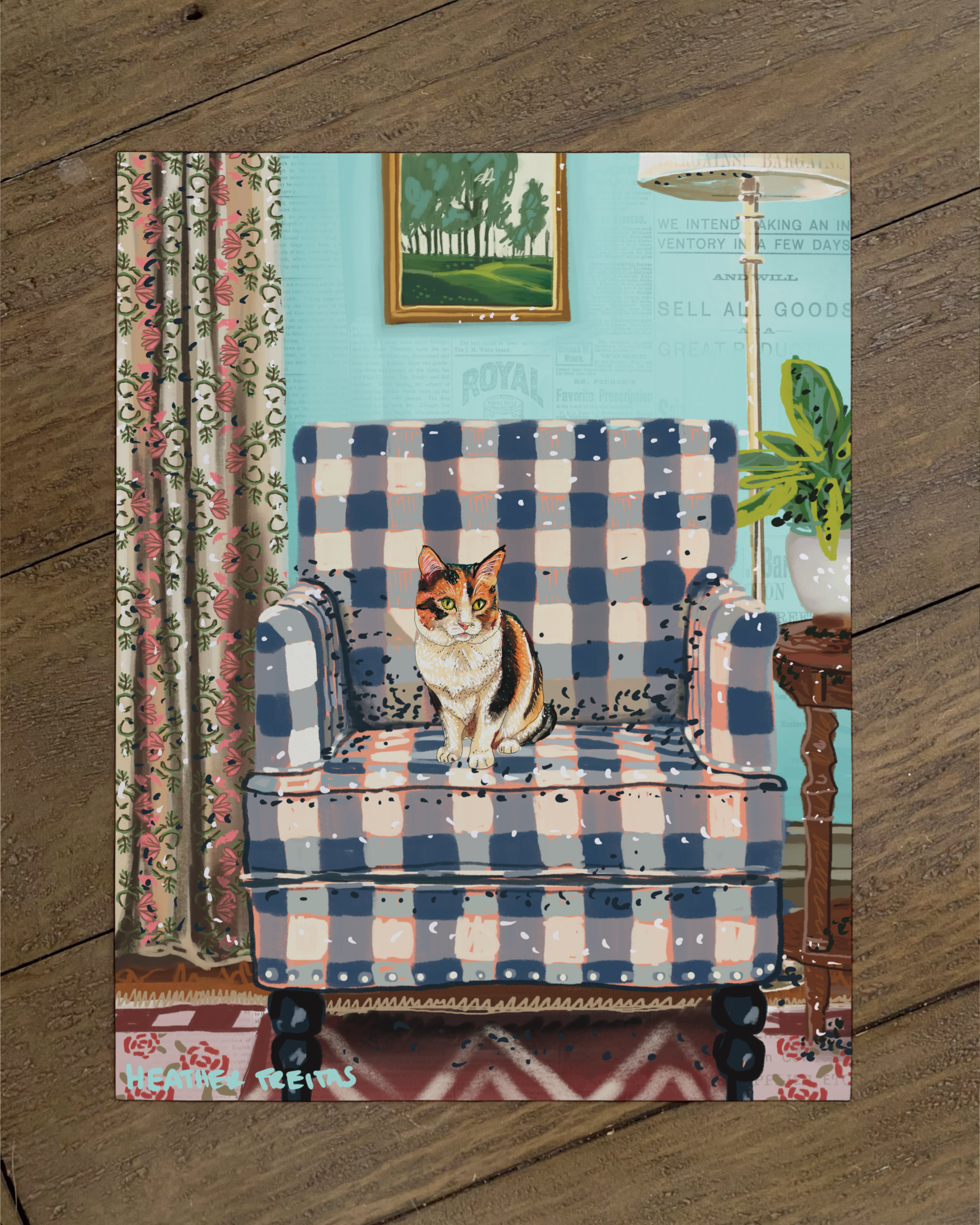 Calico - Build Your Pet Portrait Paper Print
