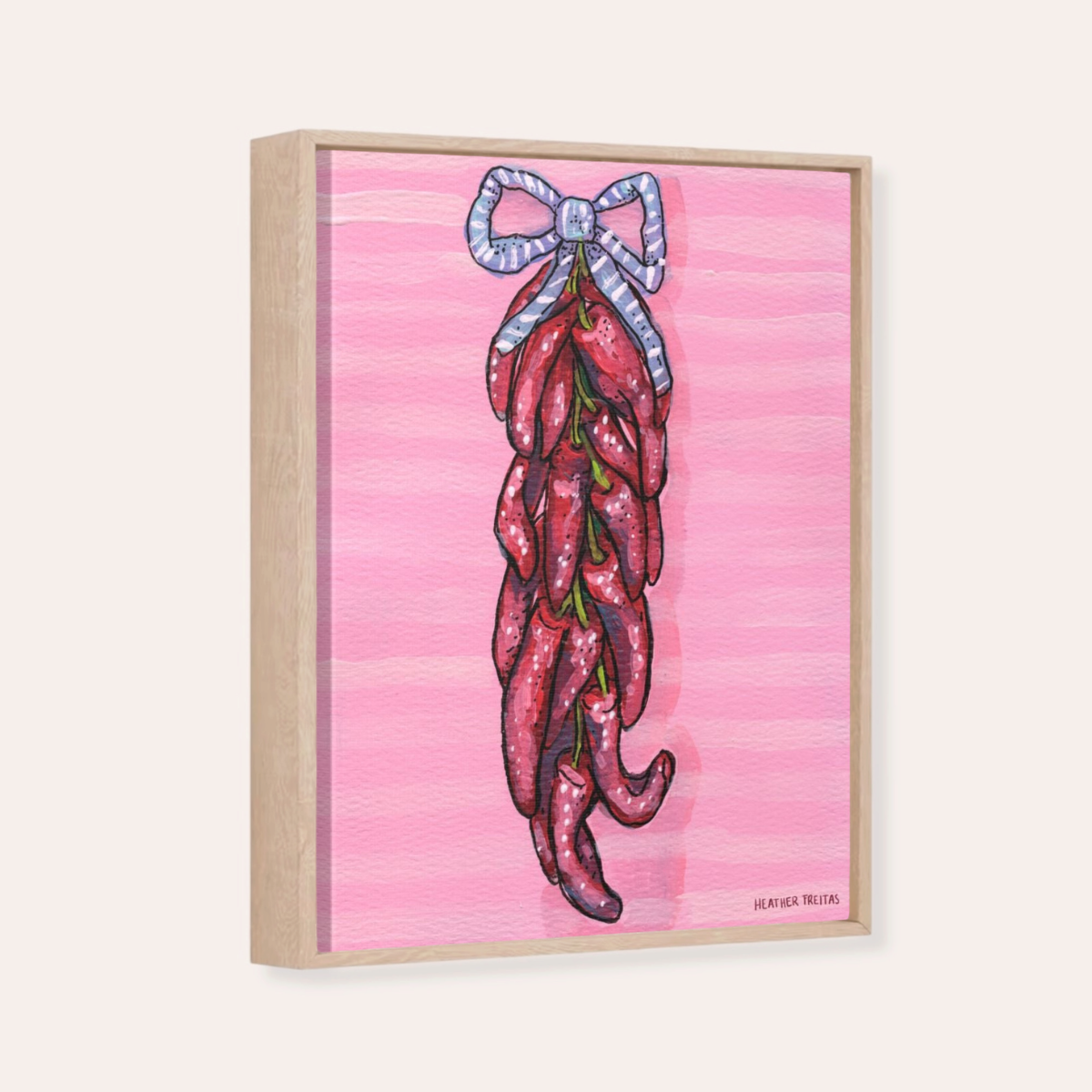 Dried Chili's Framed Fine Art Canvas Print