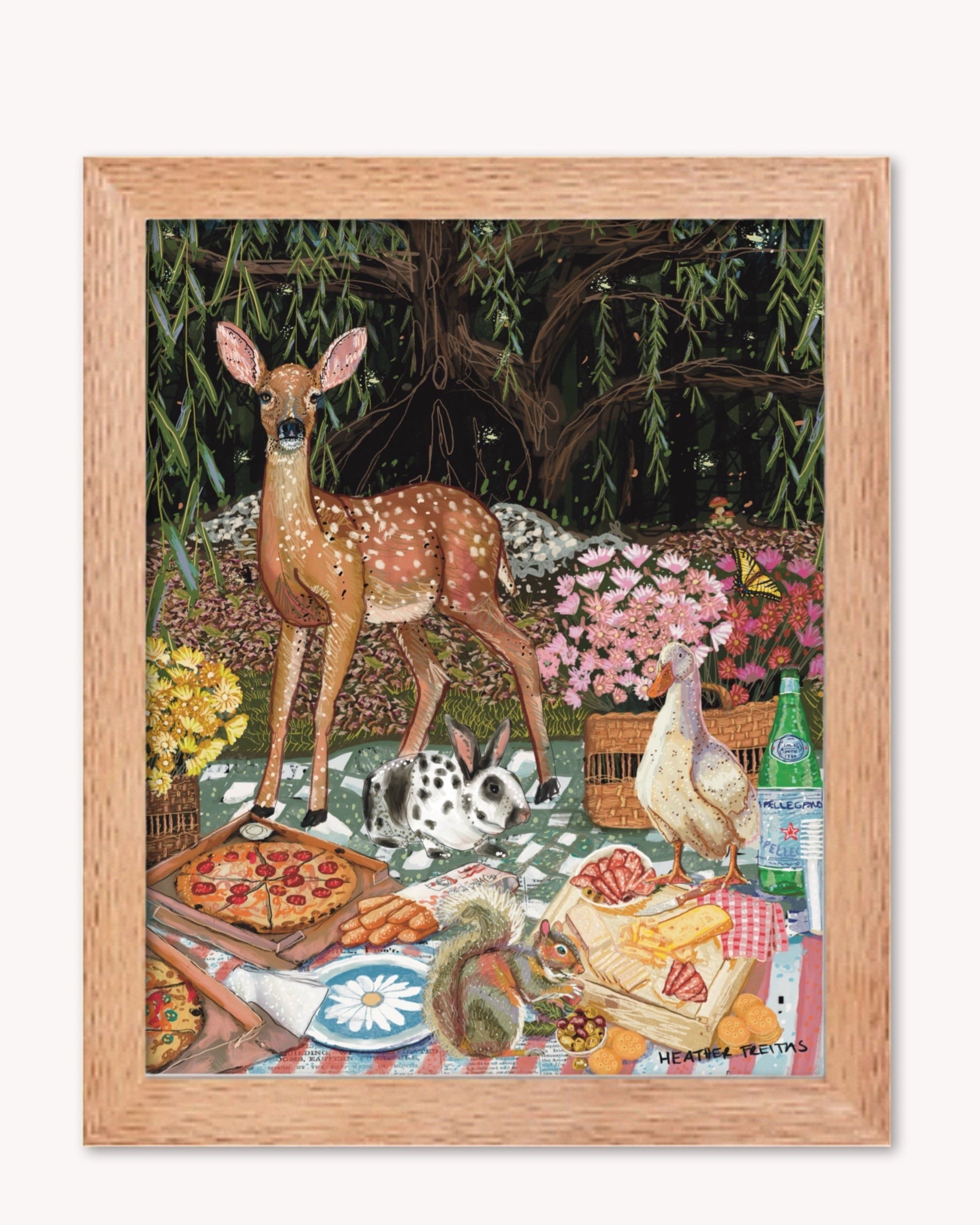 Woodland Friends Picnic Print