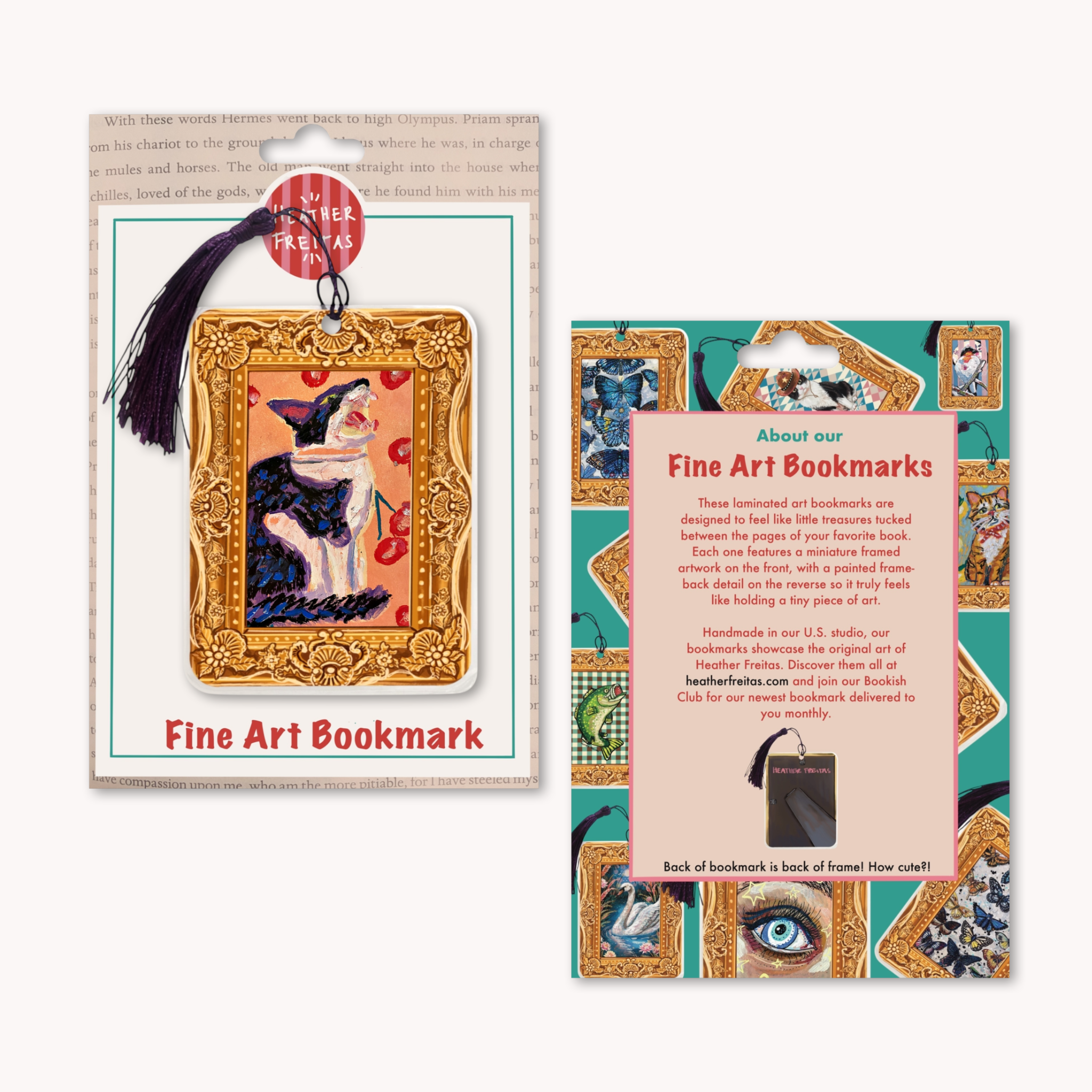 Cherry Cat Fine Art Painting Bookmark