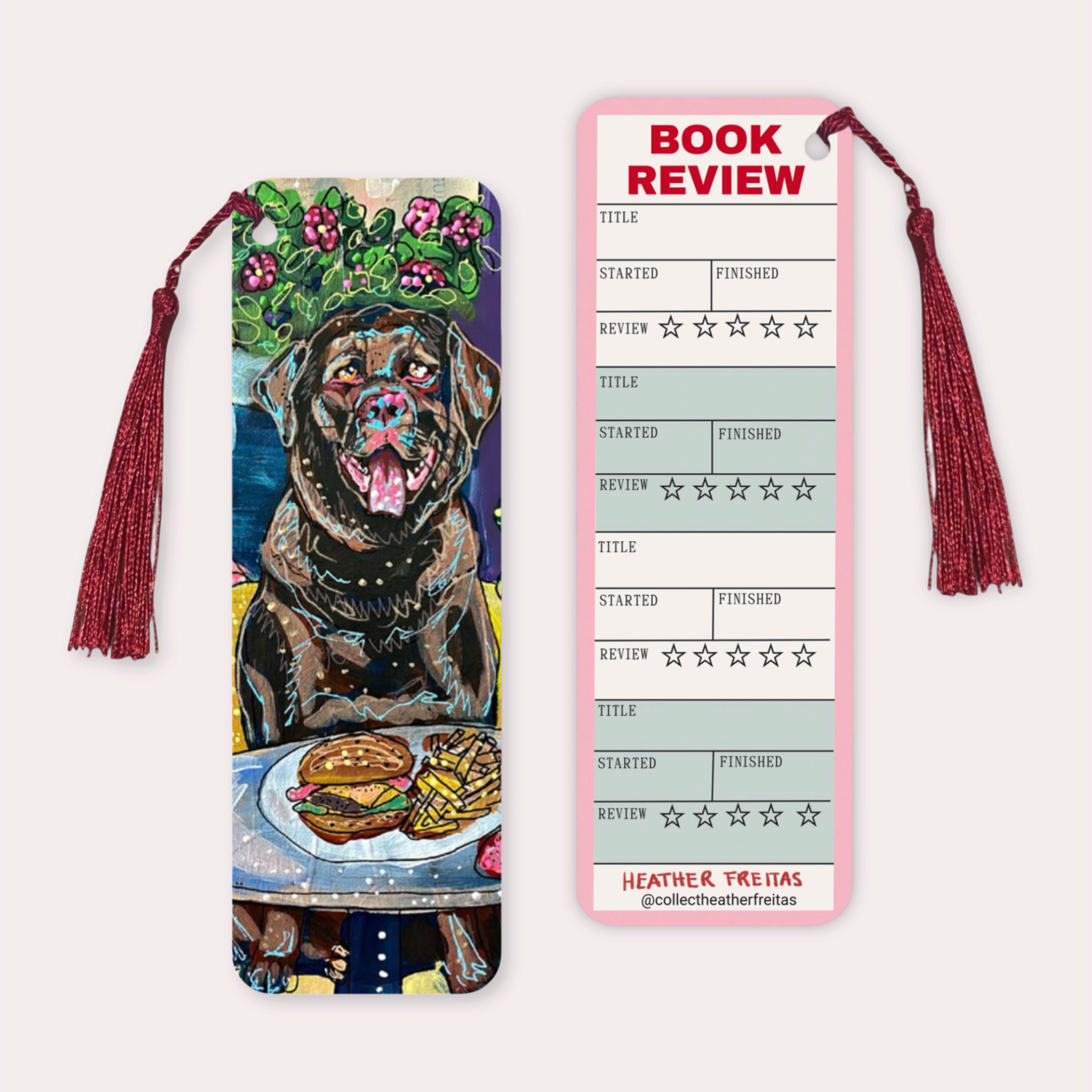 Chocolate Labrador Dining Soft Touch Premium Bookmark